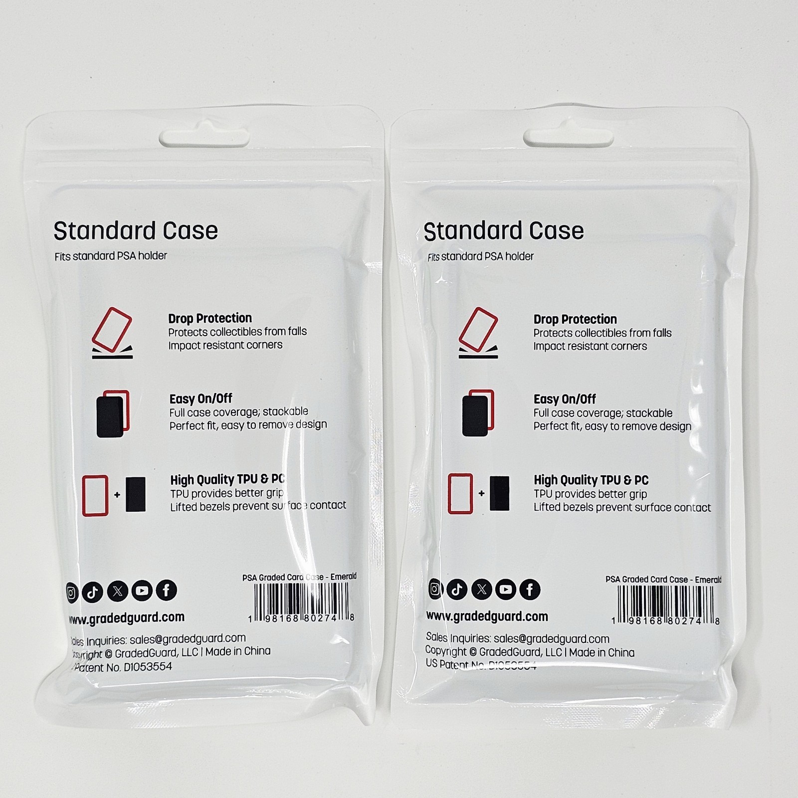 (2) Emerald GradedGuard PSA Graded Card Jewel Case Guard Protector Stackable