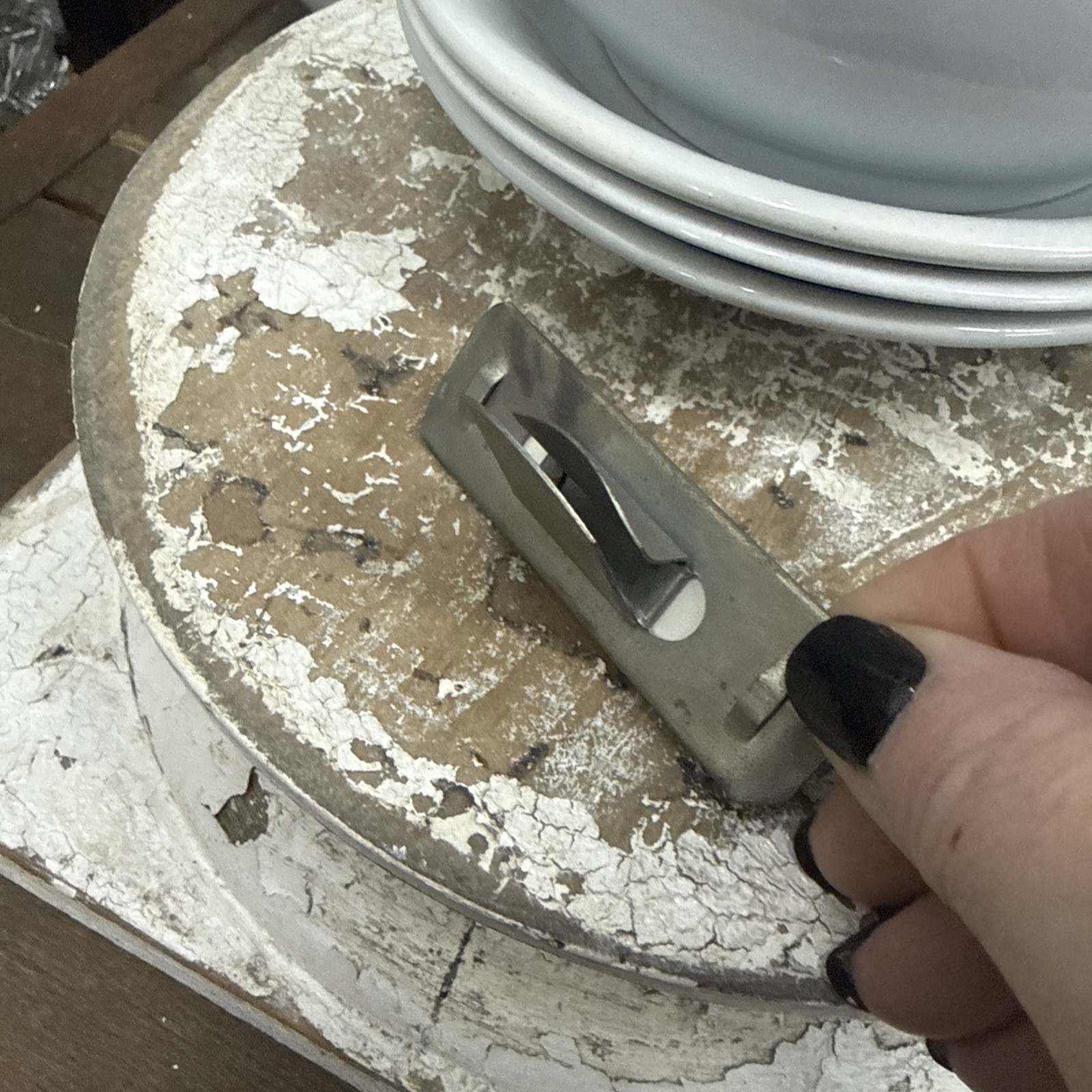 Vintage Metal Price Tag Holder: General Store Display Red #25