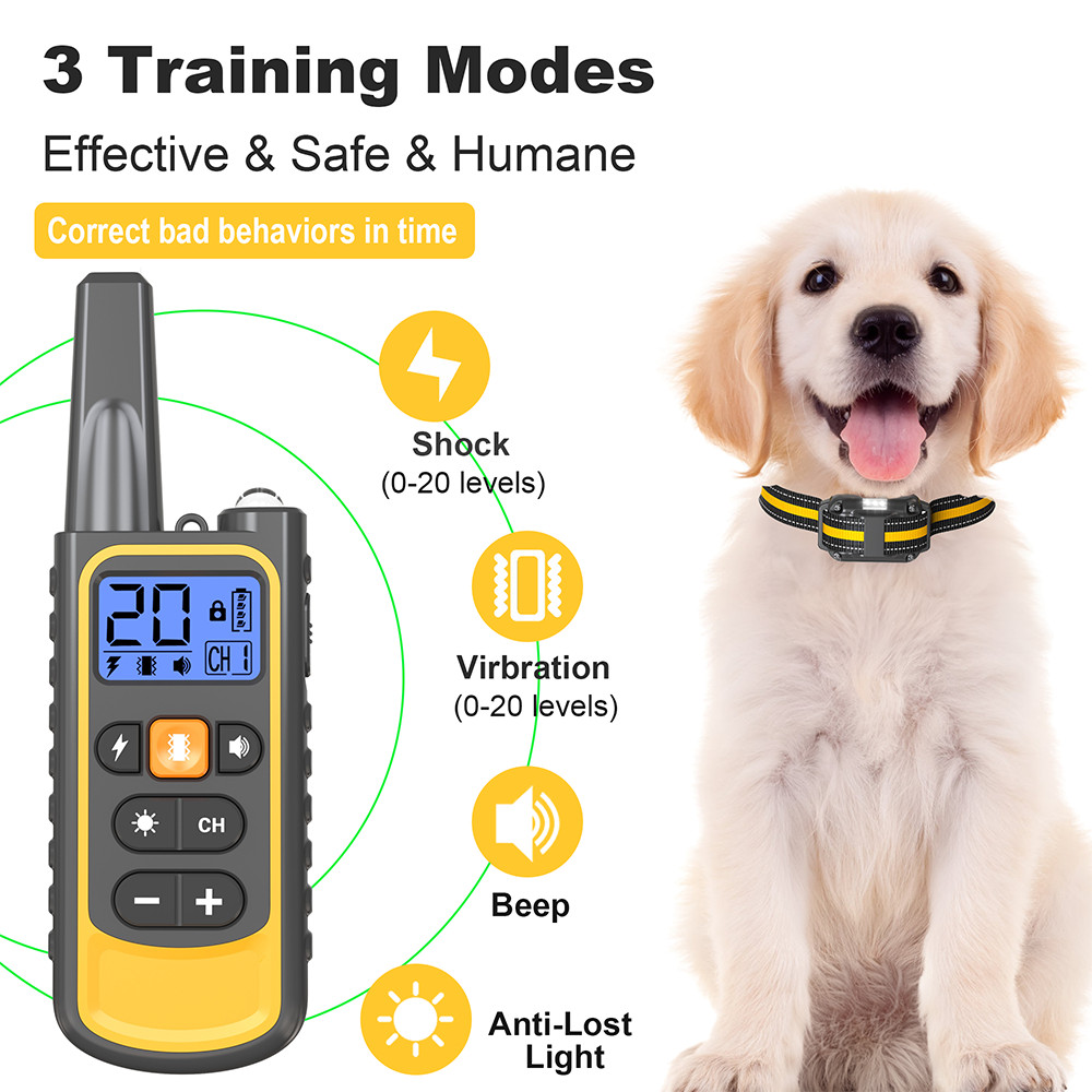 3000 FT Dog Training US Collar Rechargeable Remote Shock PET Waterproof Trainer