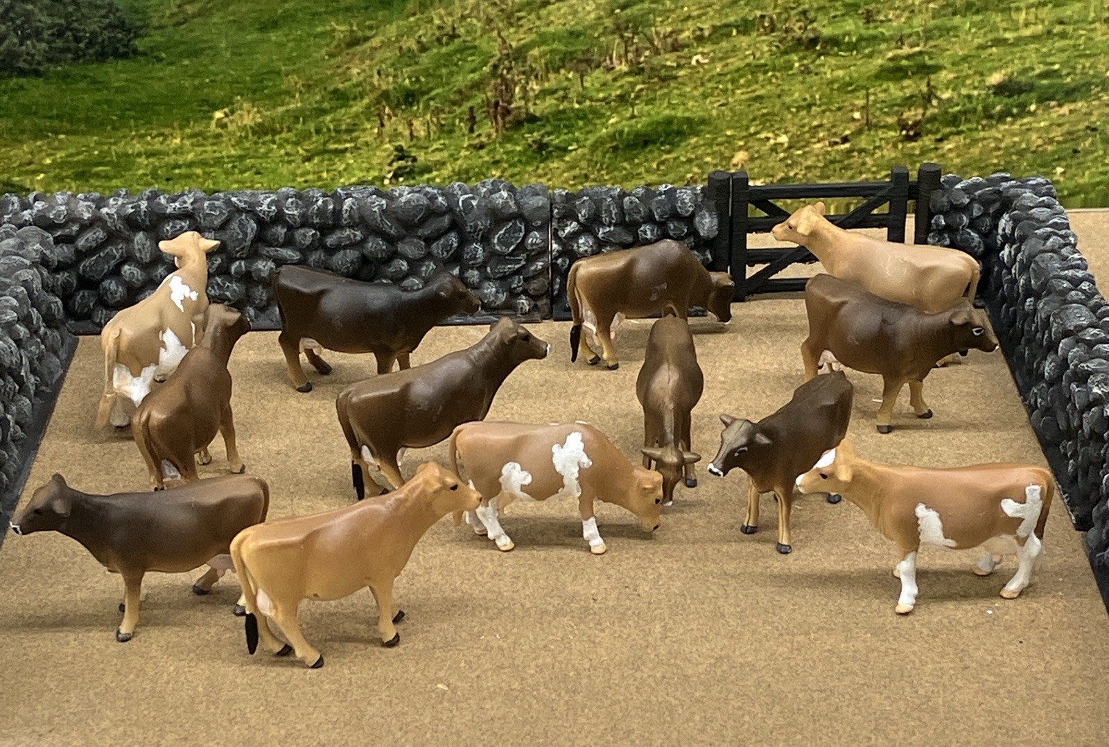 Custom CM Ertl 1:64 Lot Of 13 Jersey Dairy Breed Milk Cows Cattle Farm Scene