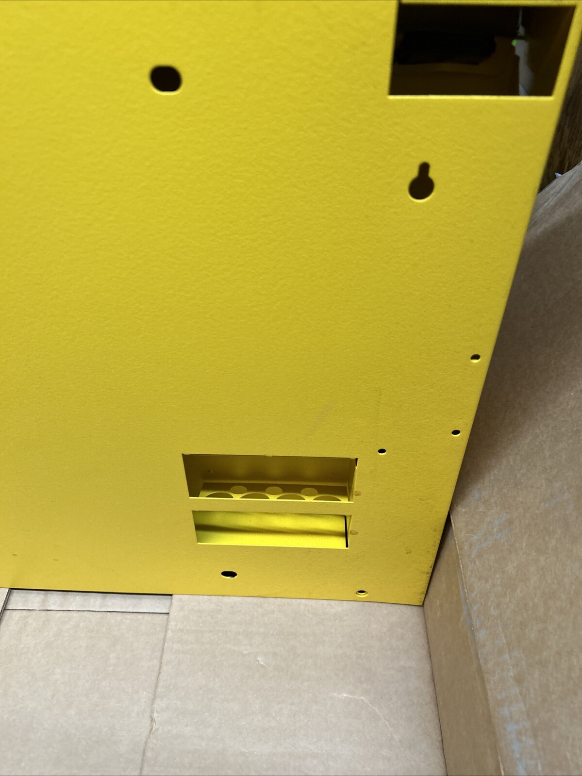 WALLWRITE WW-100SC-T93 Wall Mounted Desk, 20x13-1/2x3-3/8 In, Yellow with key