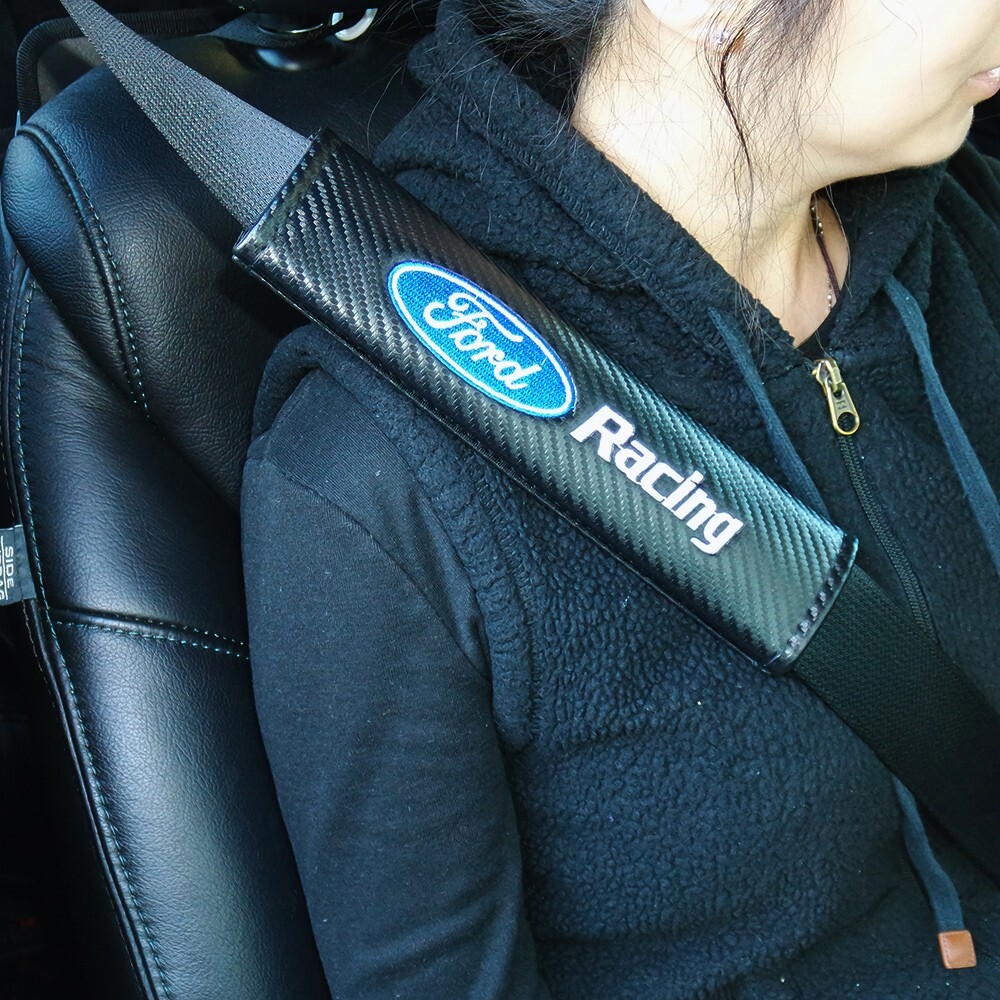 Fit Ford Sport Carbon Seat Belt Cover Safety Shoulder Strap Cushion Pad Harness