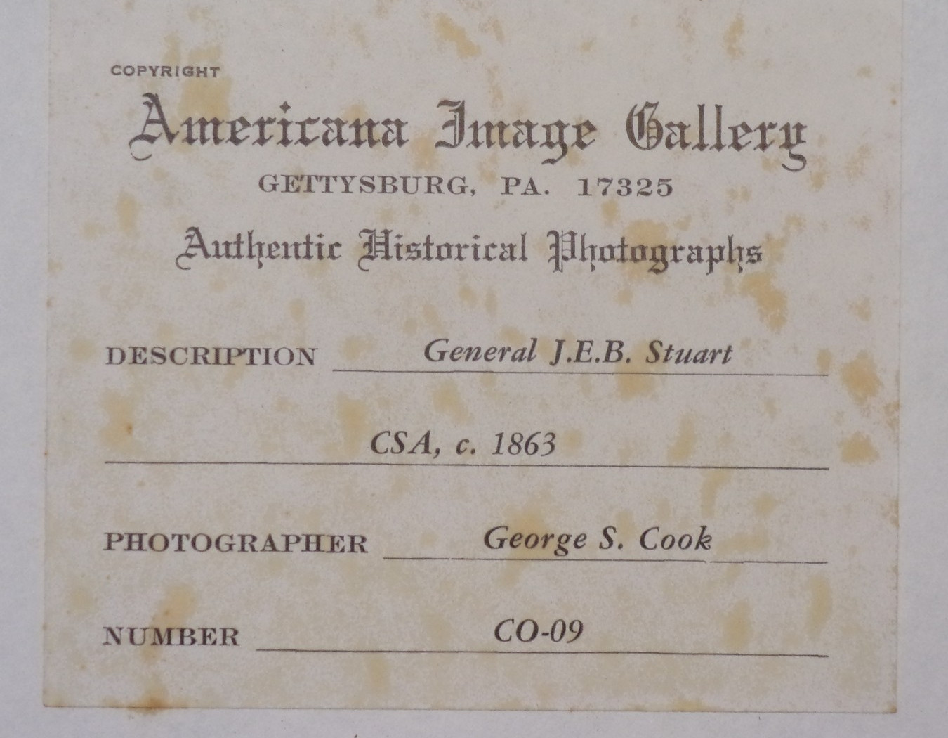 2 Vintage Civil War CDV & Larger PHOTOGRAPHS OF CONFEDERATE GENERAL JEB STUART.