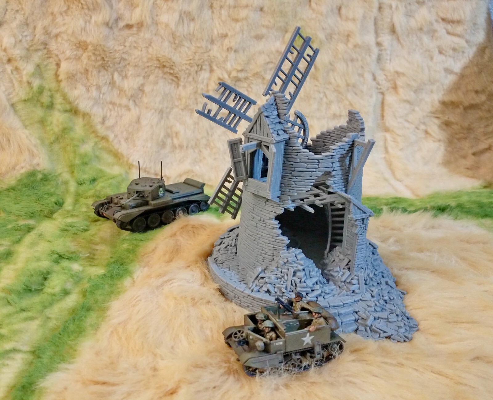 Grimdale Destroyed Windmill 28mm Ruined Village Terrain D&D Warhammer Mordheim