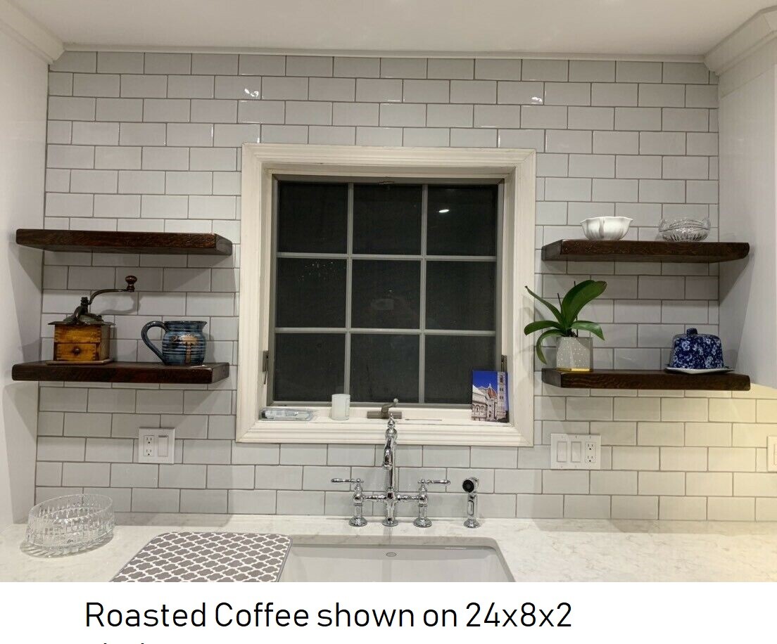 Floating shelf reclaimed barn wood Premium 2in thick floating shelves USA made