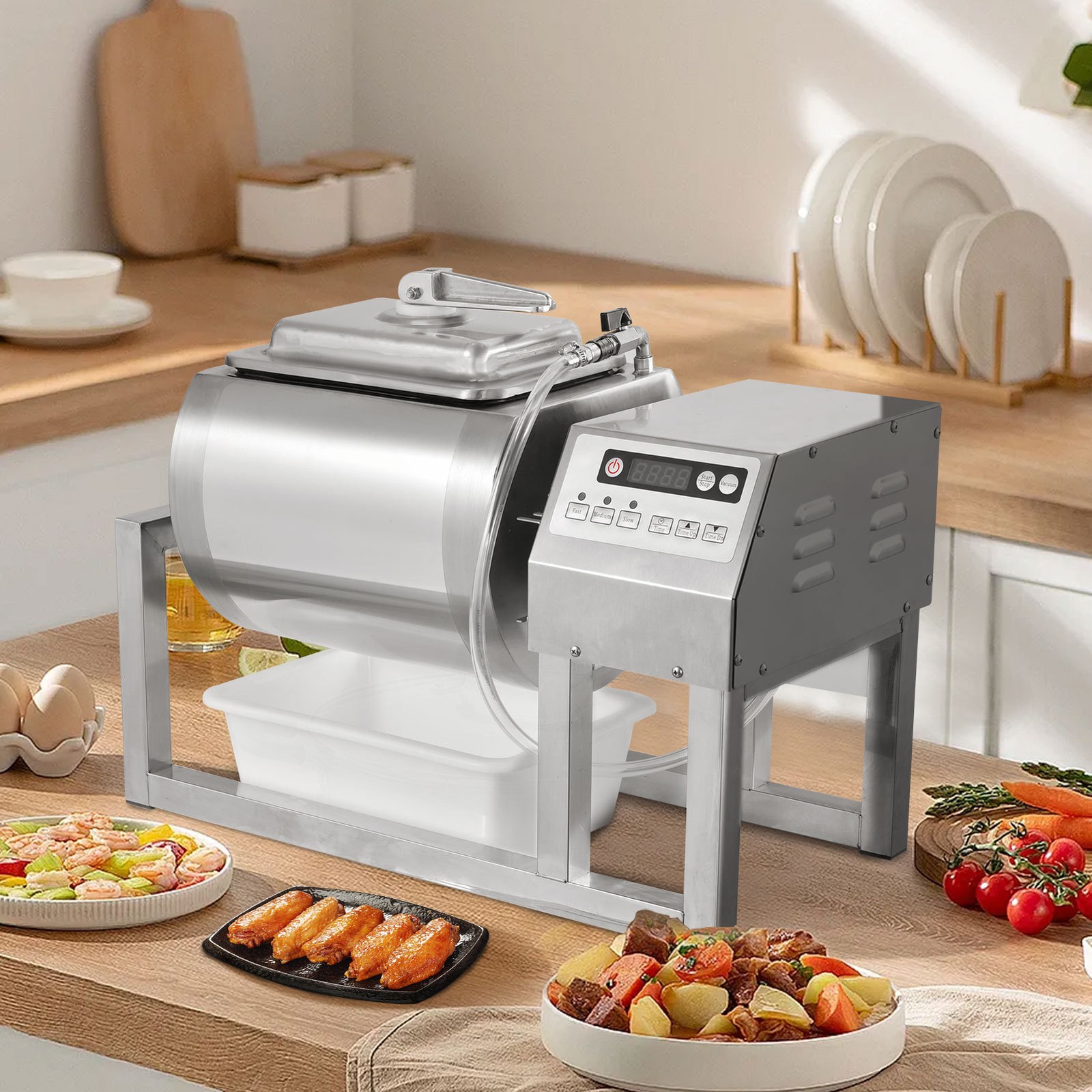 18L Meat Tumbler Marinator Vacuum Pump Curing Rolling Kneading Machine
