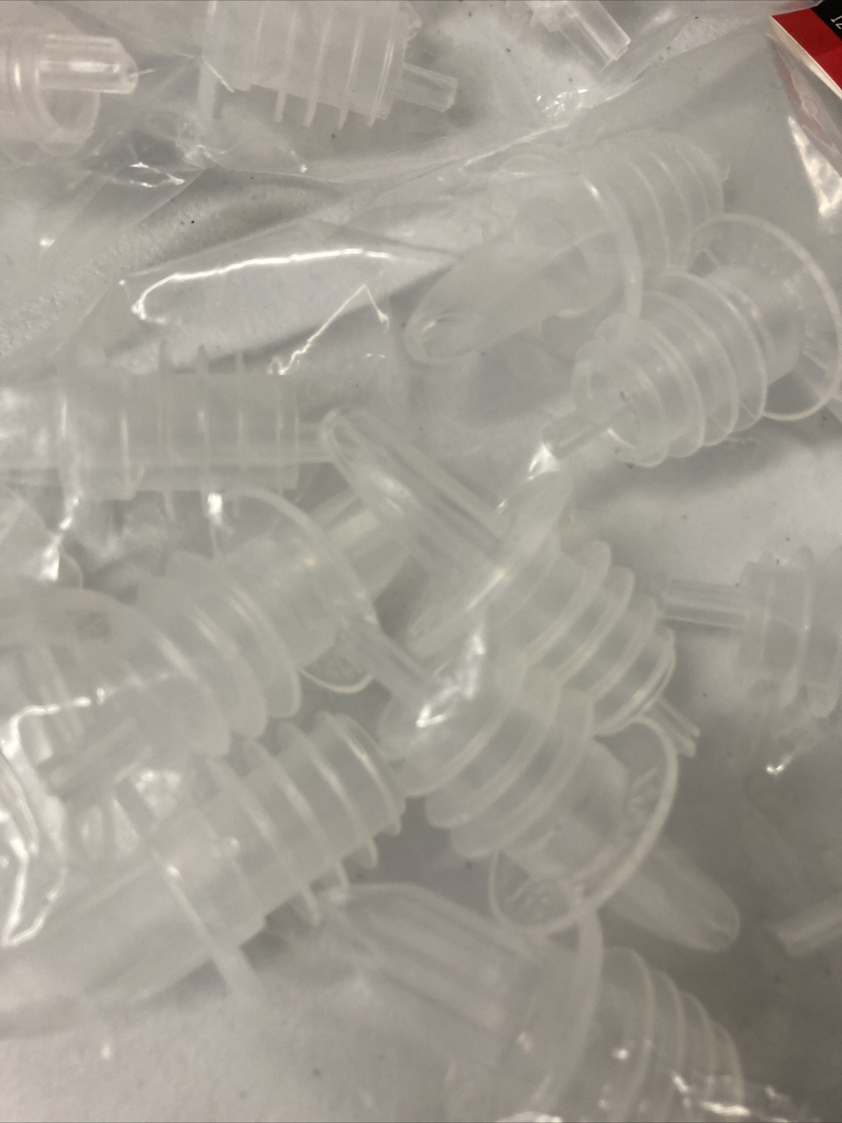 2 Packs of 12 Clear Free-Flow Liquor Pourer Bottle Pour Spouts 24 CT Tablecraft