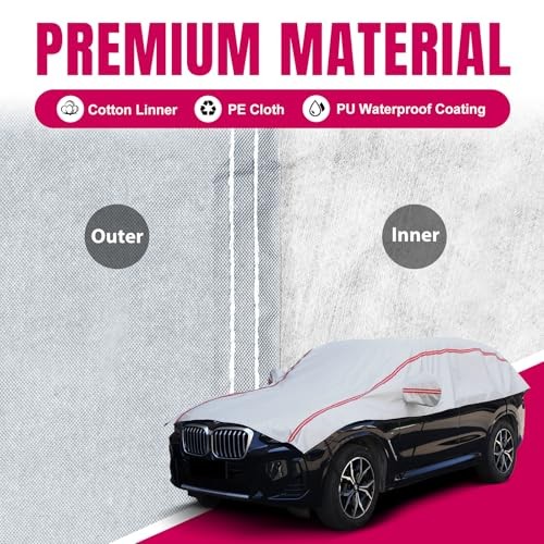 Half Car Cover for Snow, Hail Car Cover with Cotton SUV L(see size table)