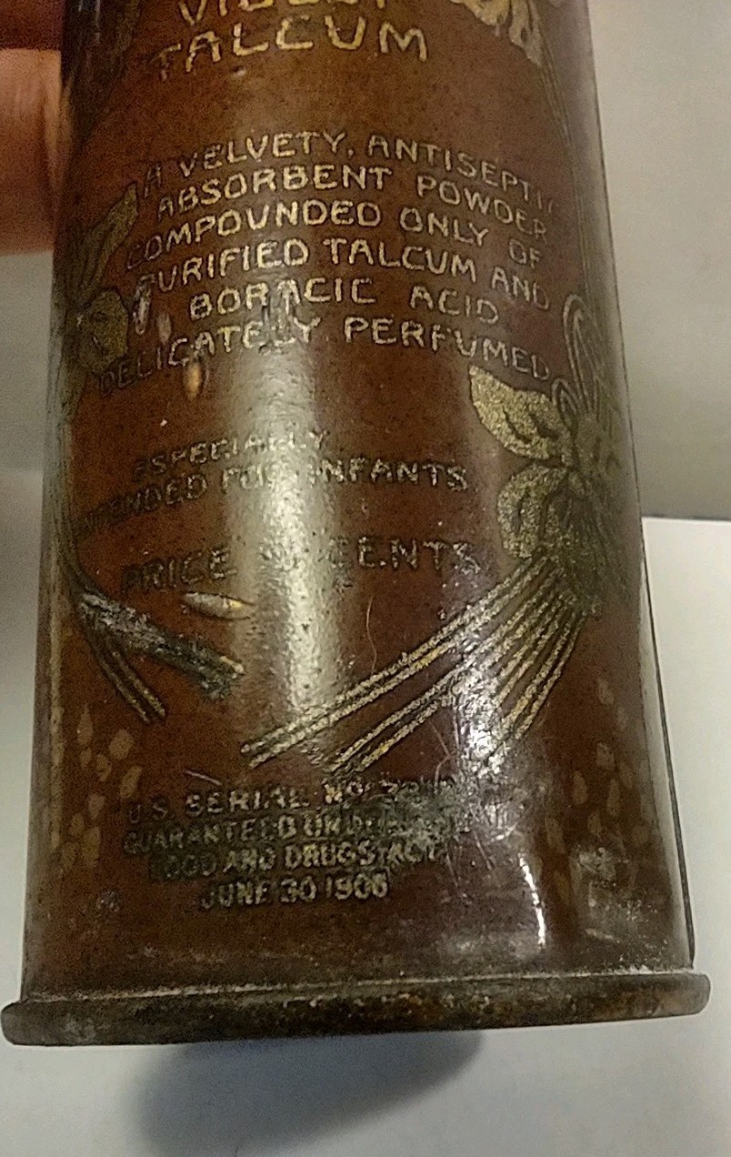 Antique Larkin Violet Talcum Powder Vanity Advertising Tin Buffalo NY