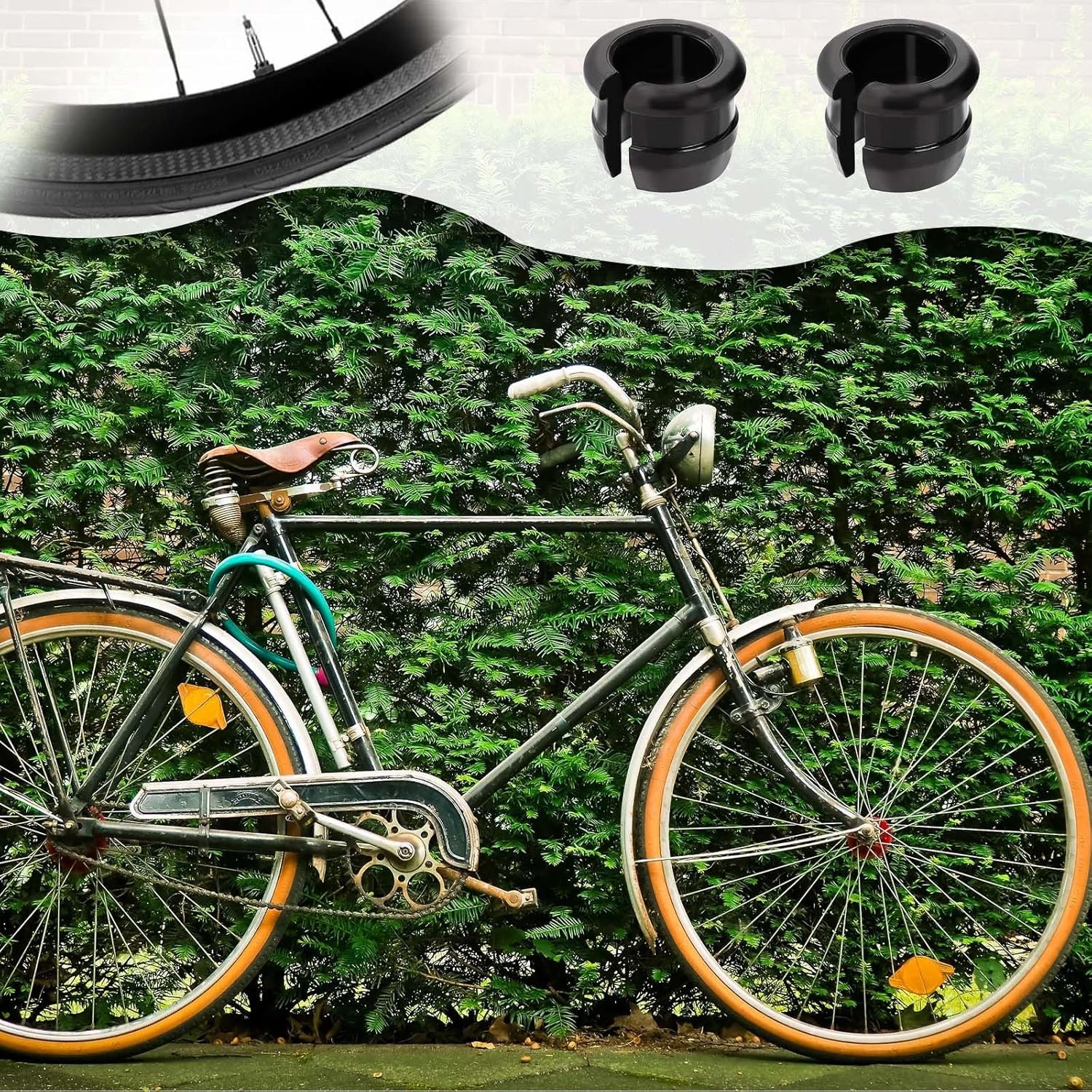 10 Pack Schrader to Presta Rim Adapters, Valve black