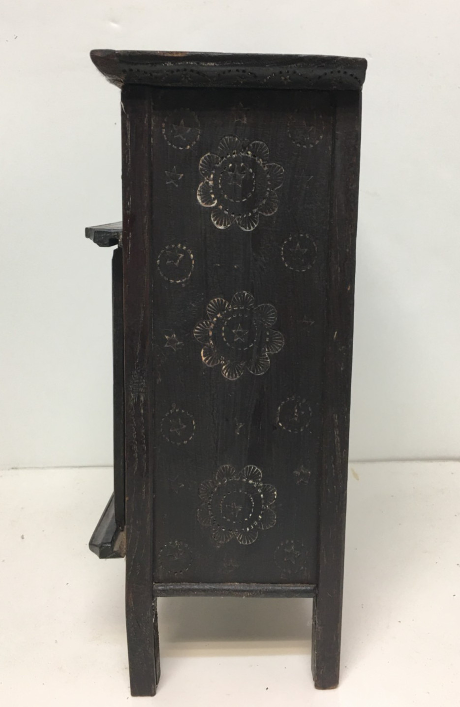 MIniature French Breton Salesman sample cabinet Wood antique 1900s Gorgeous Rare