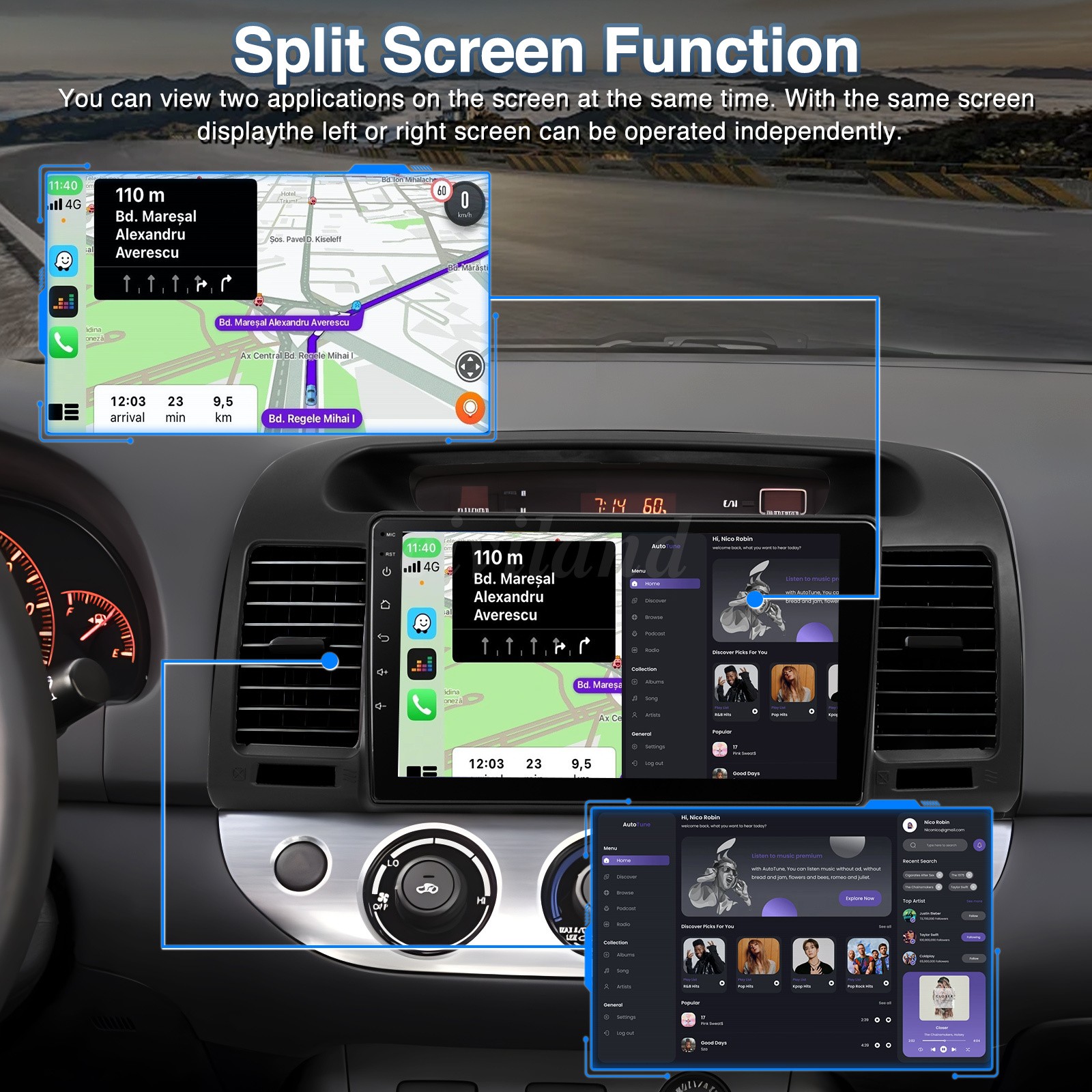 Apple Carplay For Toyota Camry 2000-2006 9" Android Car Radio Stereo GPS Navi