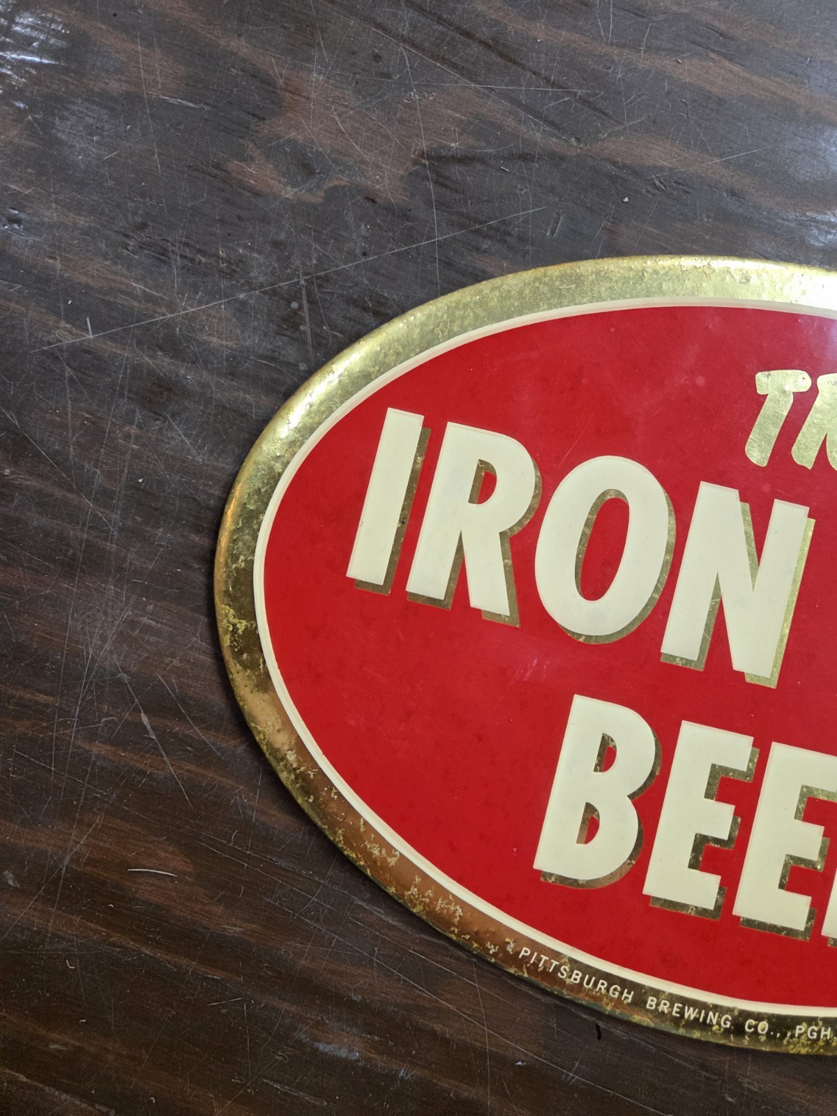 RARE ORIGINAL PITTSBURGH BREWING COMPANY SIGN Try Iron CITY BEER BREWERY BAR