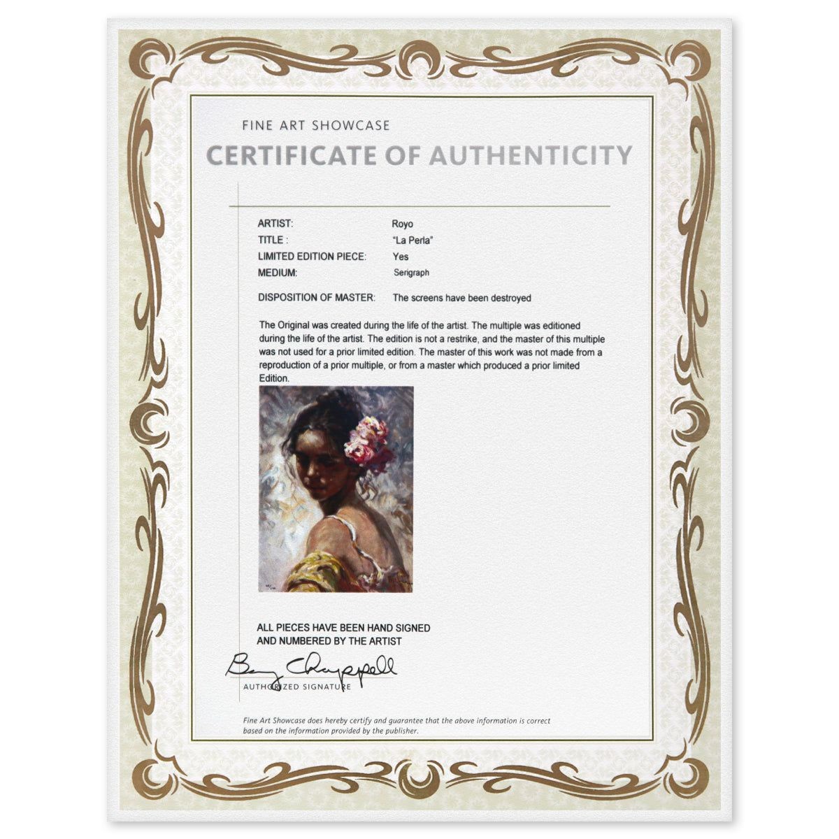 Royo- Serigraph "La Perla"