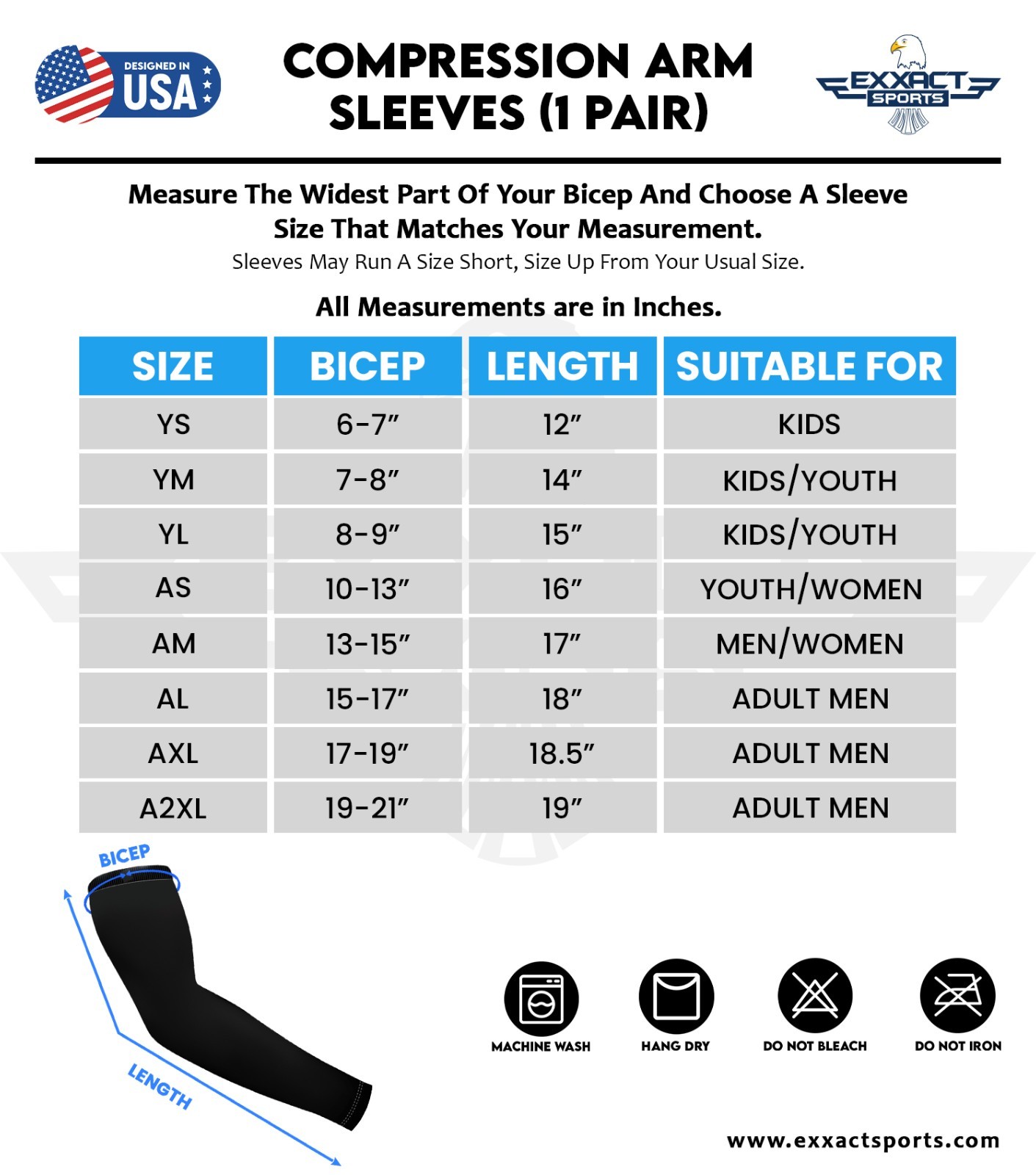 Exxact Sports Compression Arm Sleeves – 2 Pairs for Basketball, Football, Riding