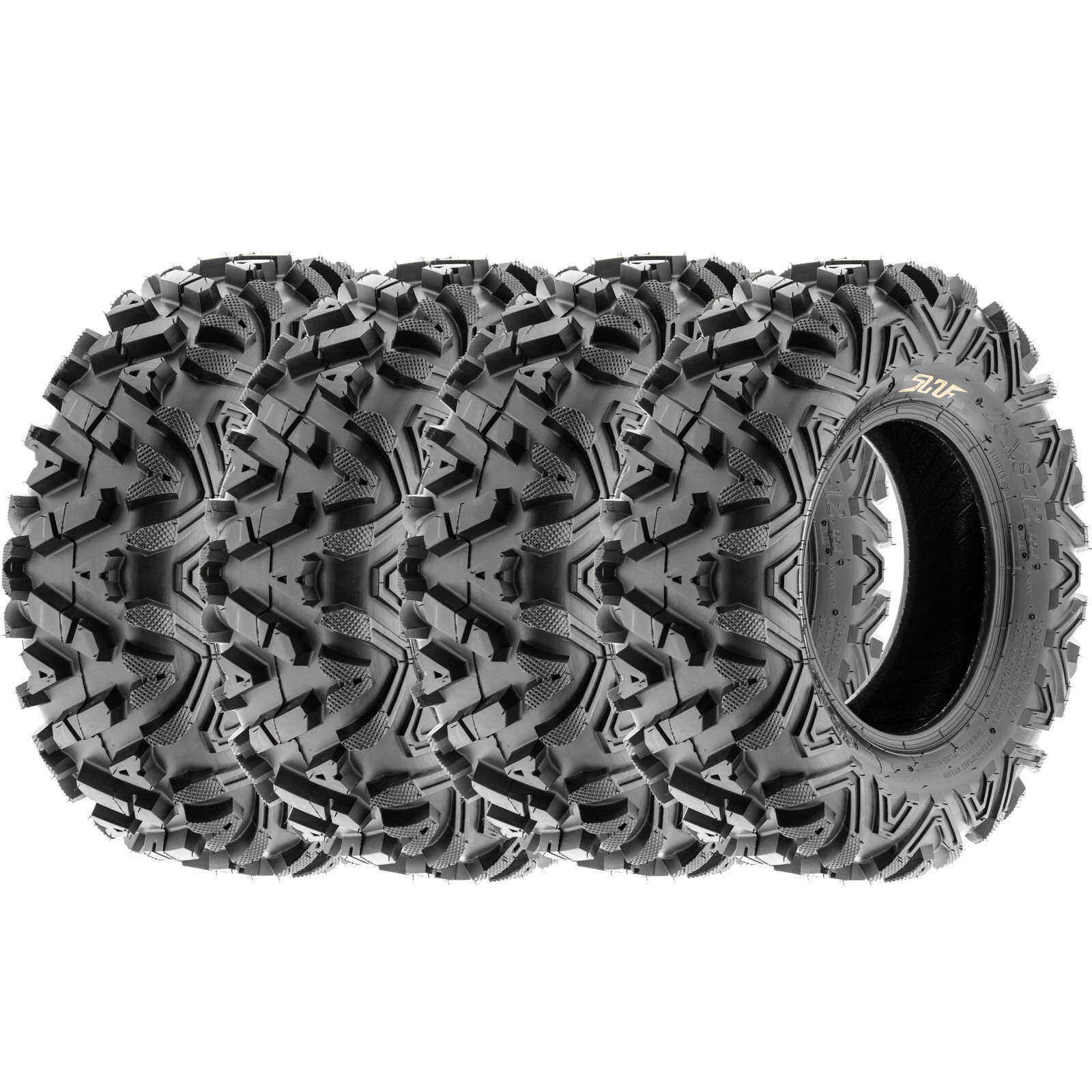 SunF 25x8-12 & 25x10-12 All Terrain ATV UTV SxS 6 Ply Tires A033 - Bundle Set