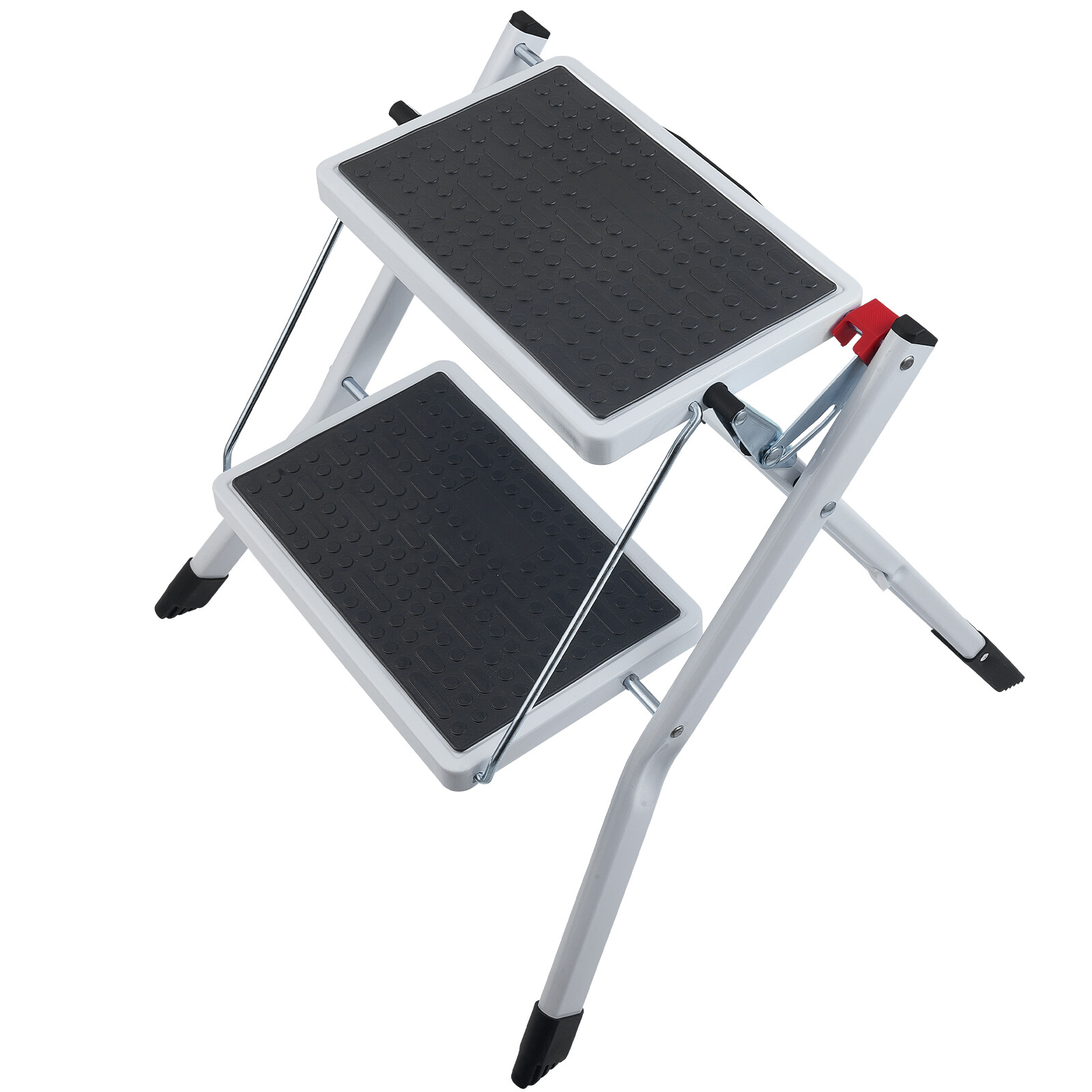 VEVOR Step Stool Ladder 2-Step Foldable 3 Adjustable Height Max Load 330lbs