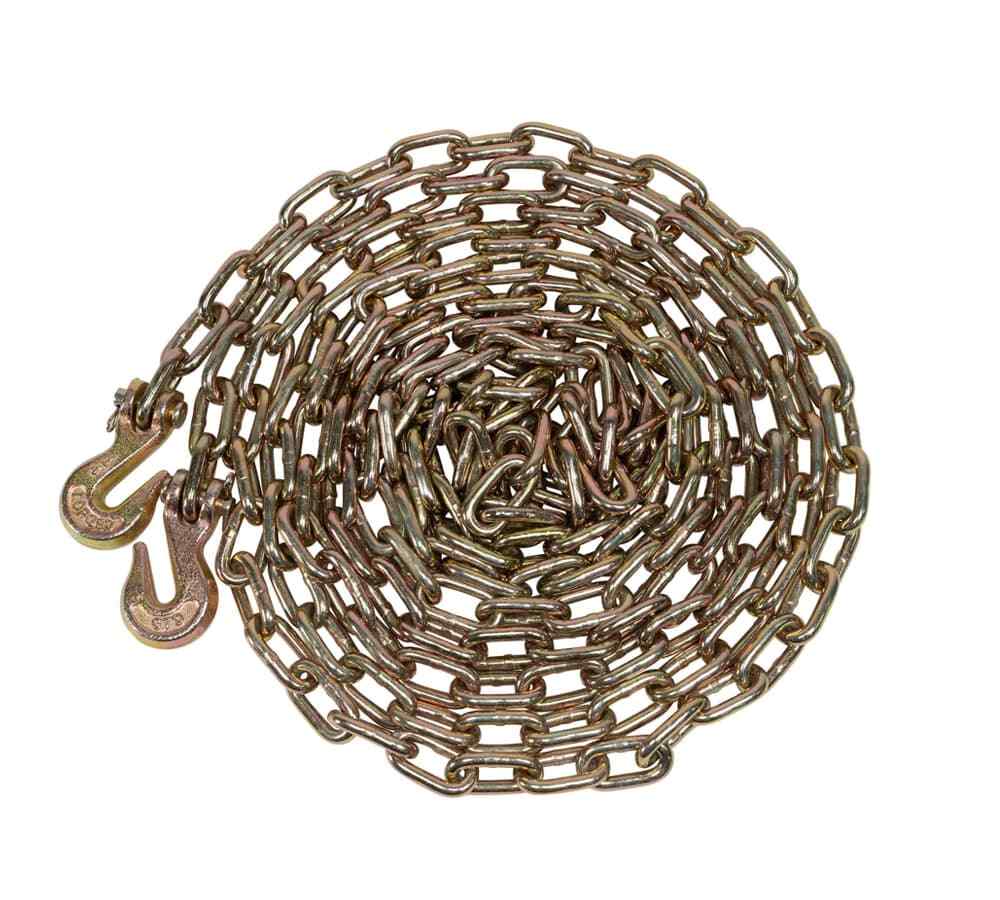 2PK 1/4"x20' Transport Binder Chain Grade 70 w/ Grab Hook 3150 LBS WLL Tow Chain
