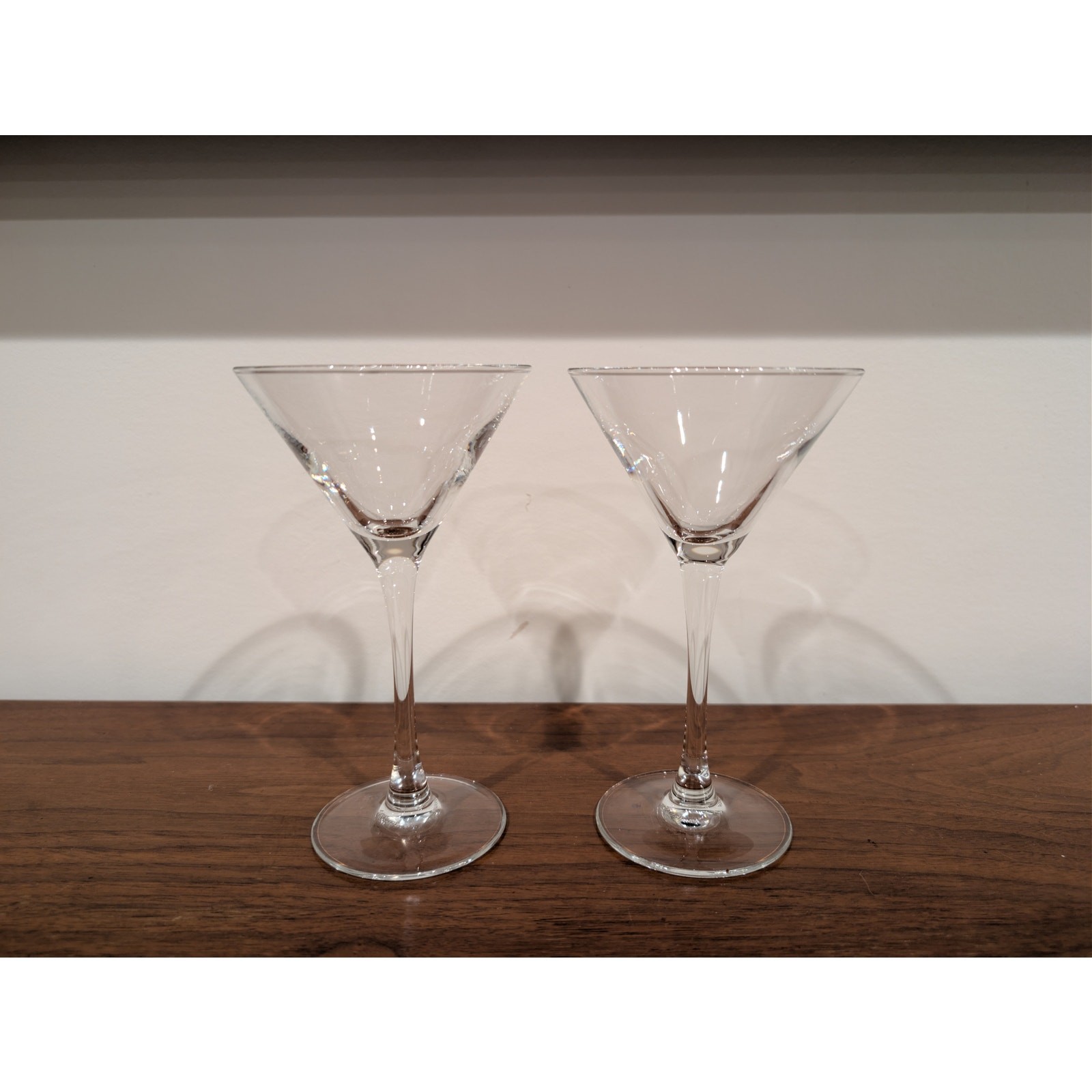 Set of 2 Vintage Mid Century Luminarc Martini Glasses | 7.5″ Tall Retro Barware