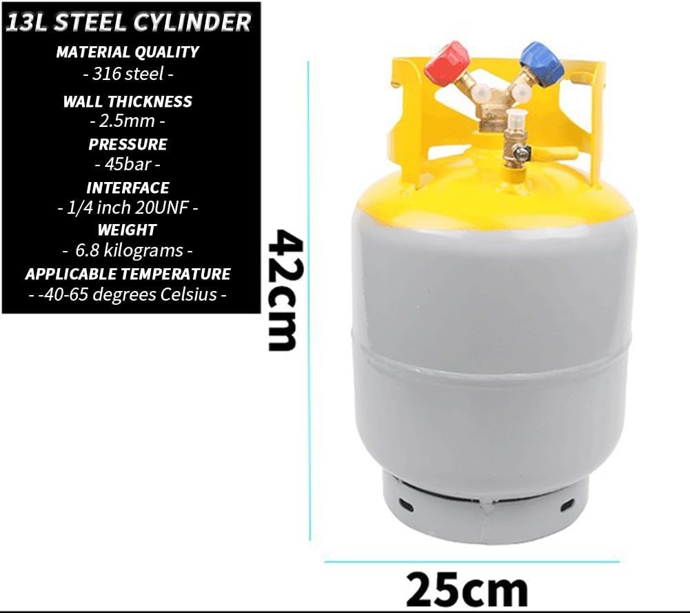 30LBS Refrigerant Recovery Tank AC Recovery Can W/Free Adjustment Flexible Brass