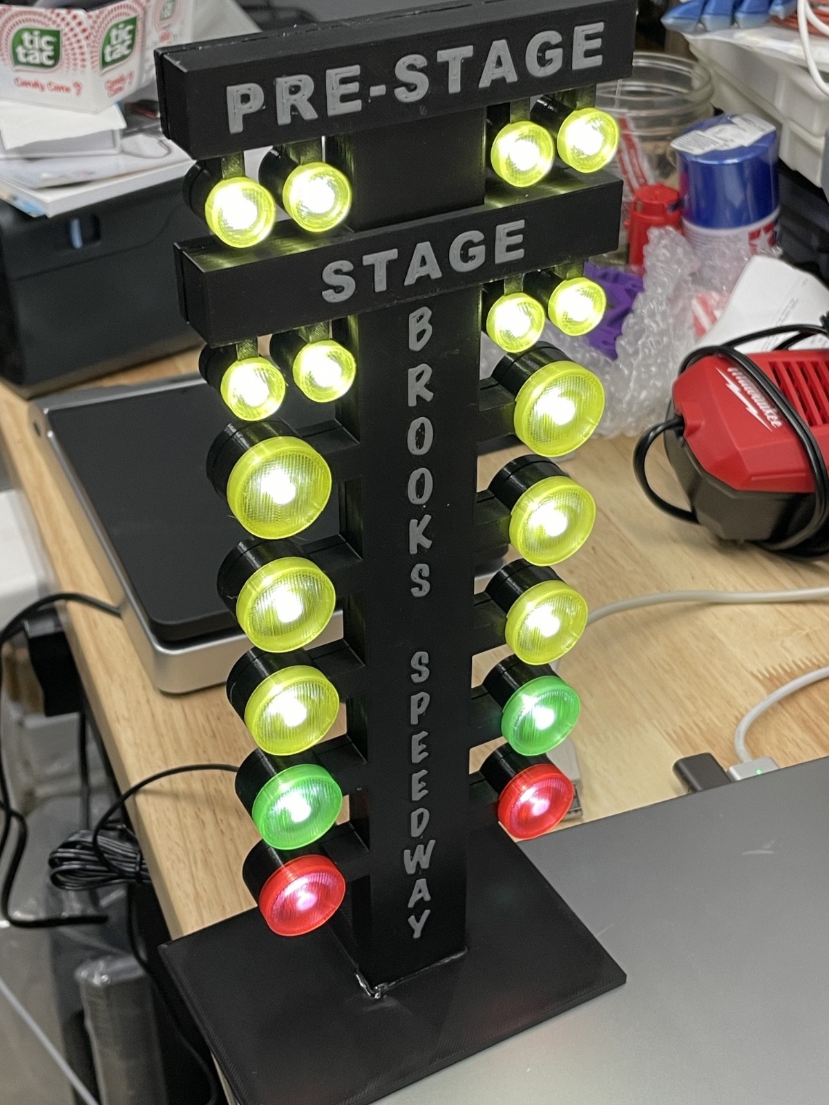 Drag Race Tree Lights - Christmas Tree Desktop Display with LED lights