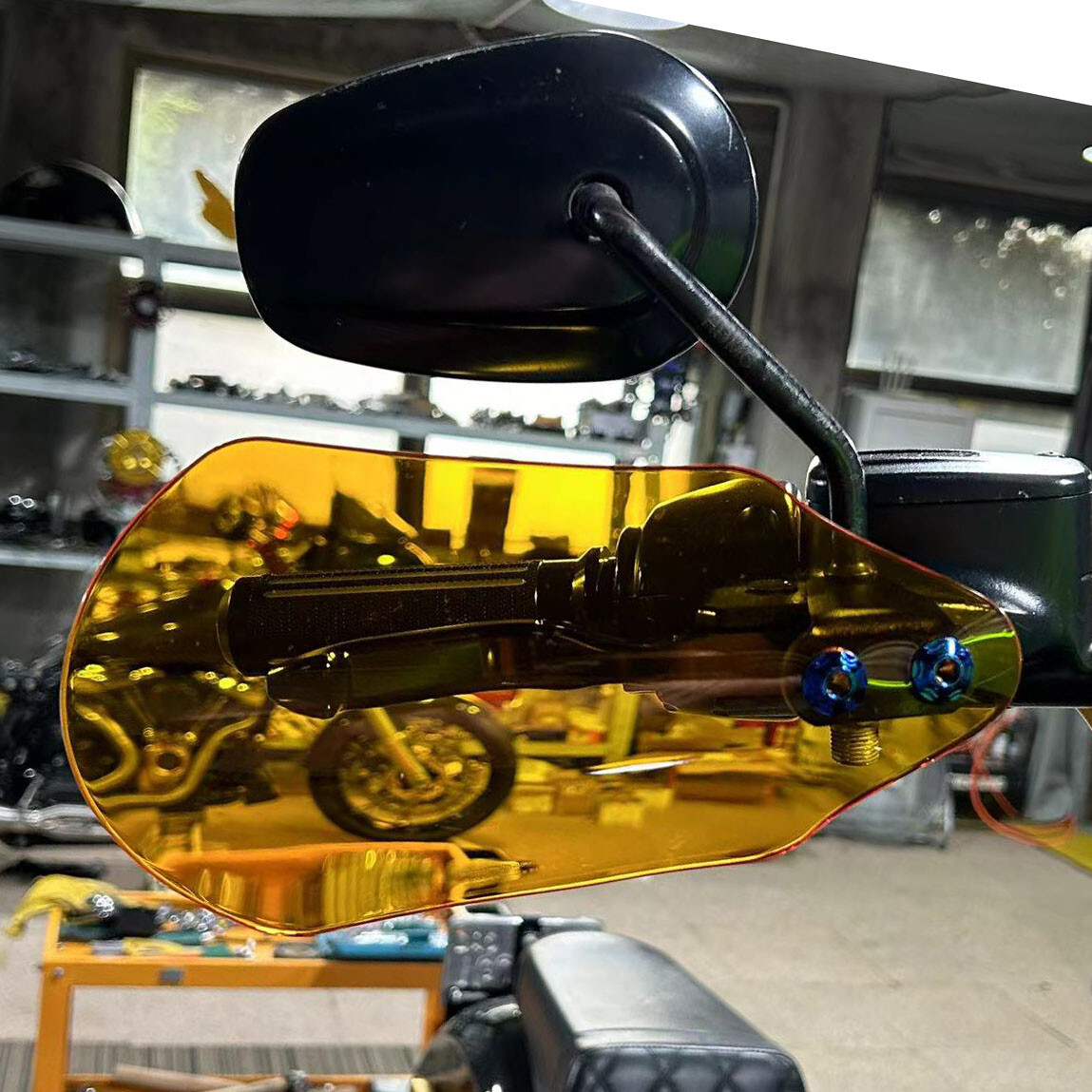 Orange Acrylic Hand Grips Guard Windshield Fits Harley Davidson FLS FXD FLH XL