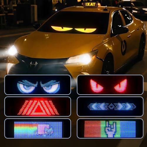 Devil Eyes Light for Windshield,Flex Led Display for Car, Programmable LED