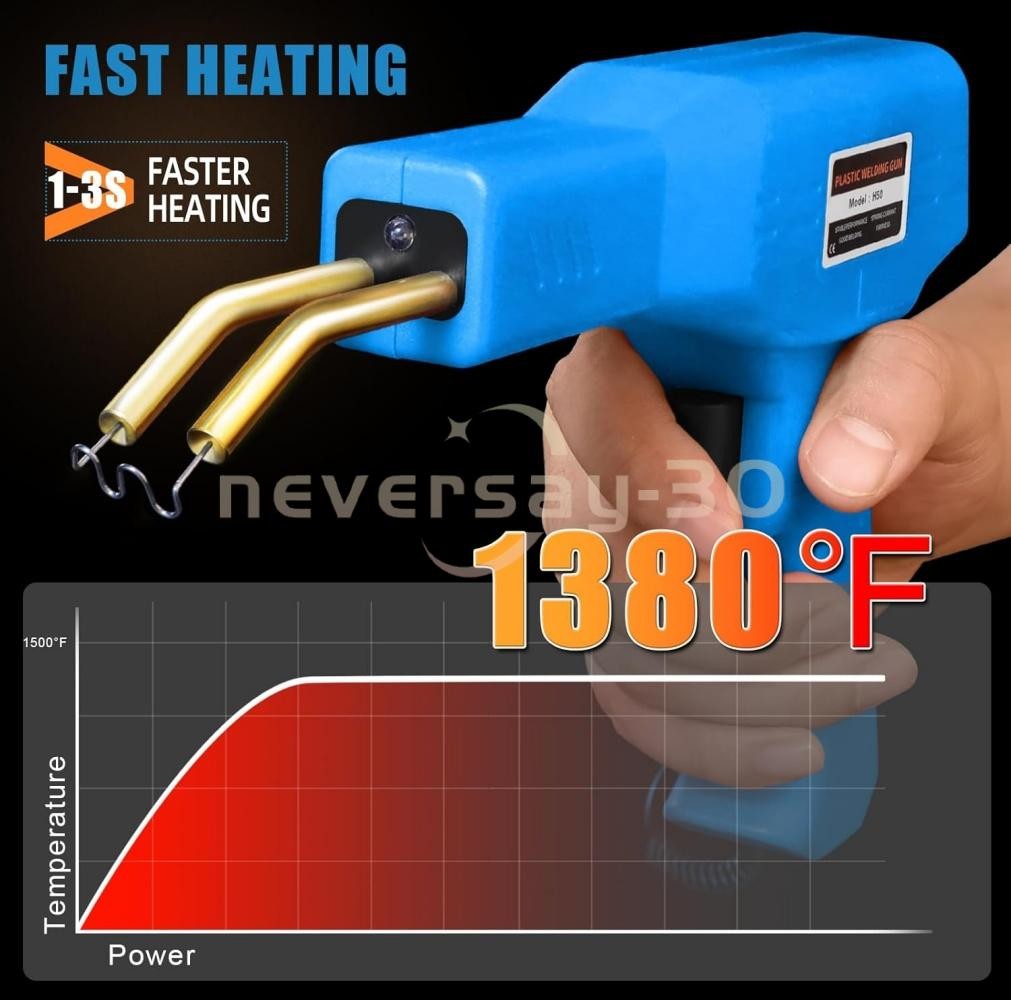 Hot Stapler Car Bumper Fender Welder Gun Plastic Repair Kit 1000 Staples New