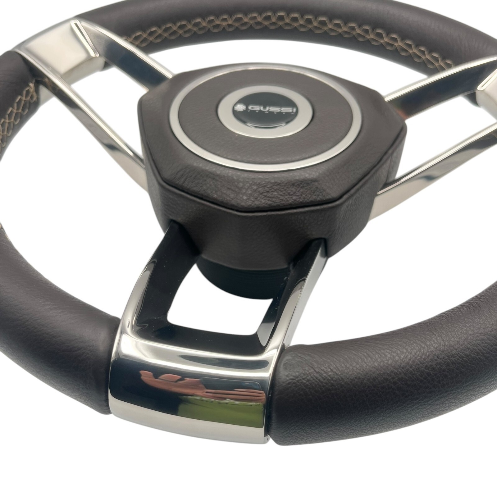 New Gussi Italia Boat Steering Wheel Polished Stainless Steel Spokes KEYED HUB