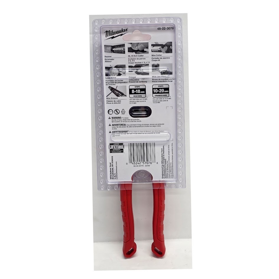 Milwaukee 48-22-3078 7-in-1 High-Leverage Combination Pliers – Multi-Function