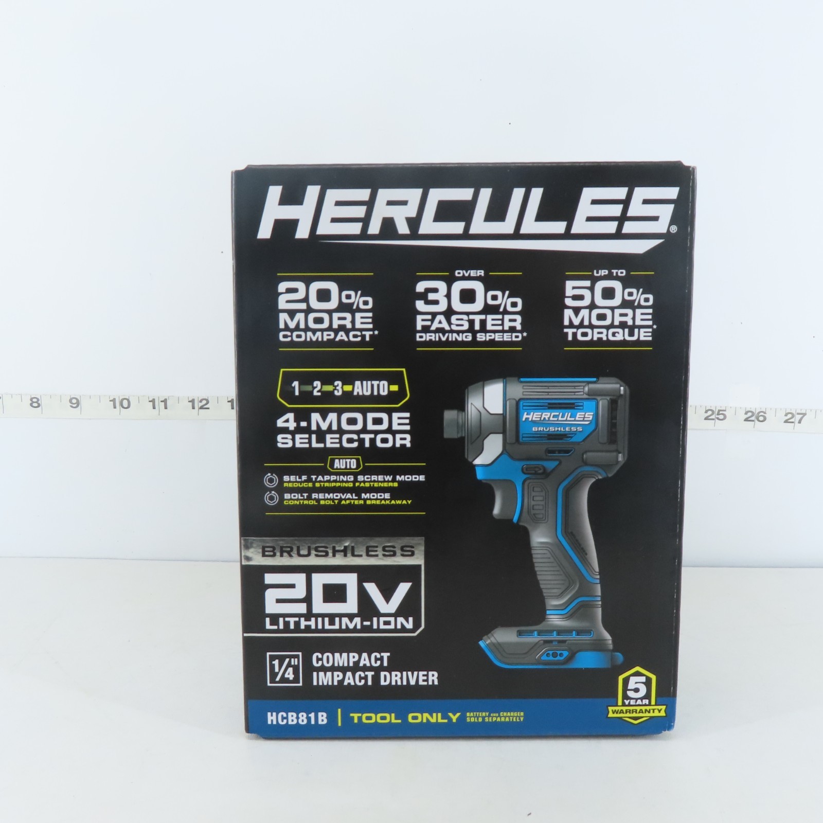 NEW HERCULES HCB81B 20V BRUSHLESS CORDLESS 1/4 IN. COMPACT 3-SPEED IMPACT DRIVER