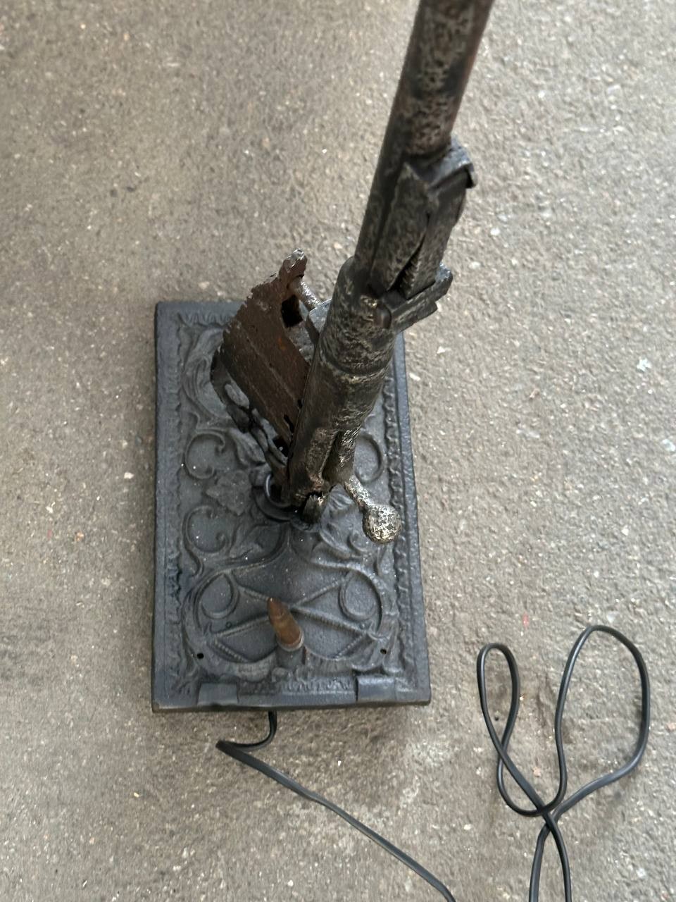 A floor lamp decoration made from a Mosin rifle. WWII military