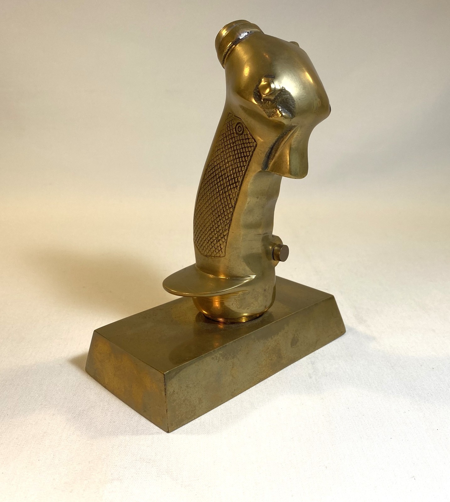 F-4 Phantom Jet Fighter Pilot Flight Control Joystick Brass Scupture/Display