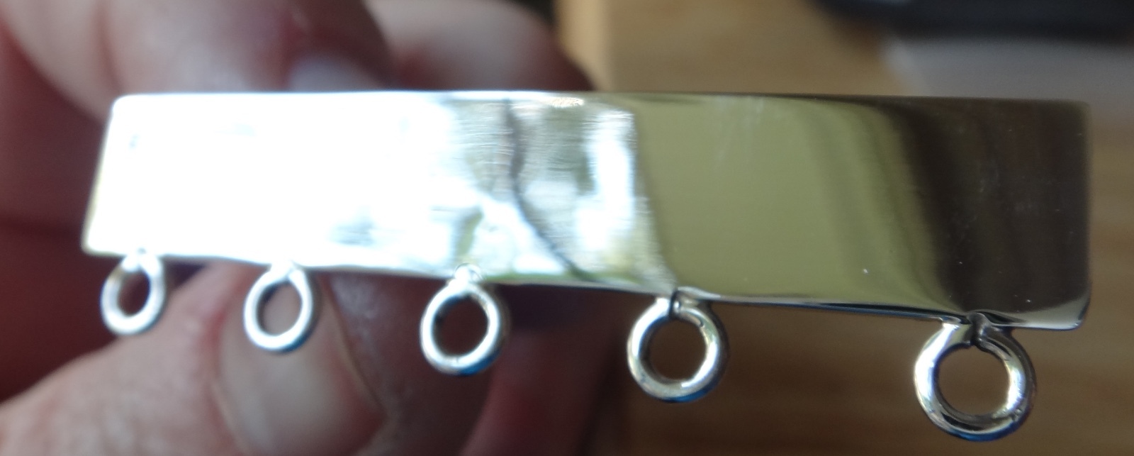 Sterling Silver 6 gram 50mm Engravable Charm Pin for 5 Charms