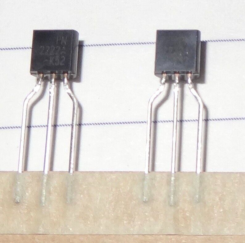 2 pcs PN2222A NPN, 40V, 1A TO92 Transistor.