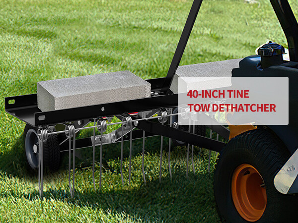 40" Corrosion-Resistant Steel Lawn Dethatcher Sweeper Height Adjustable