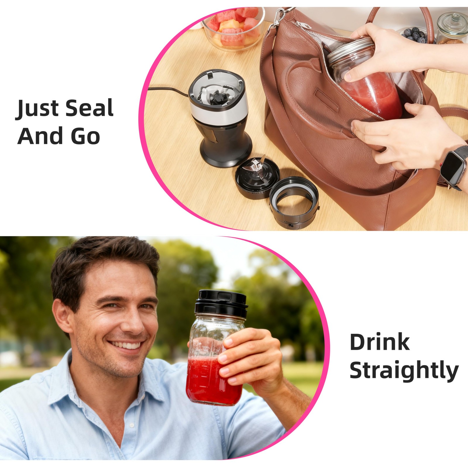 Adapter for Ninja Fit QB3001S and Ball Wide Mouth Mason Jar-Blend Directly in...