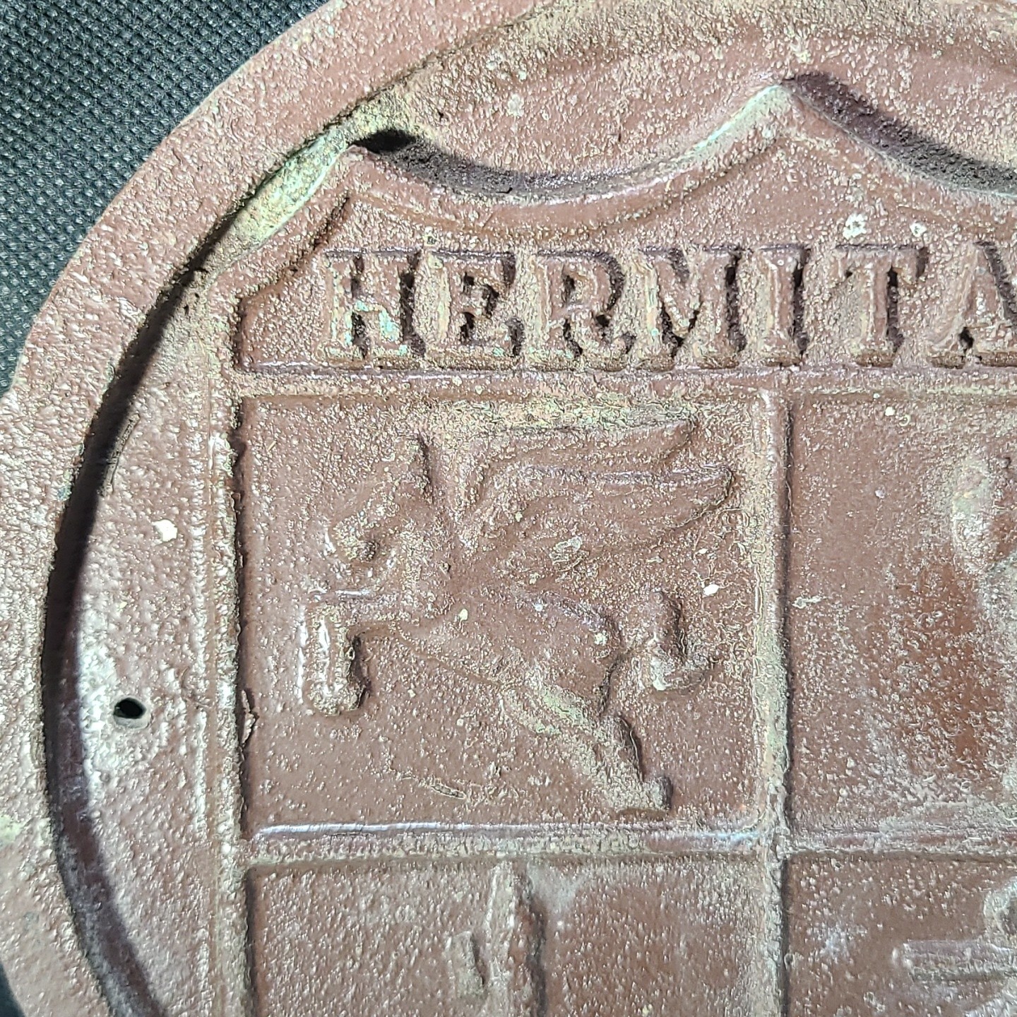 Bronze USS HERMITAGE LSD-34 USAT Navy War Ship Military Vtg Wall Plaque