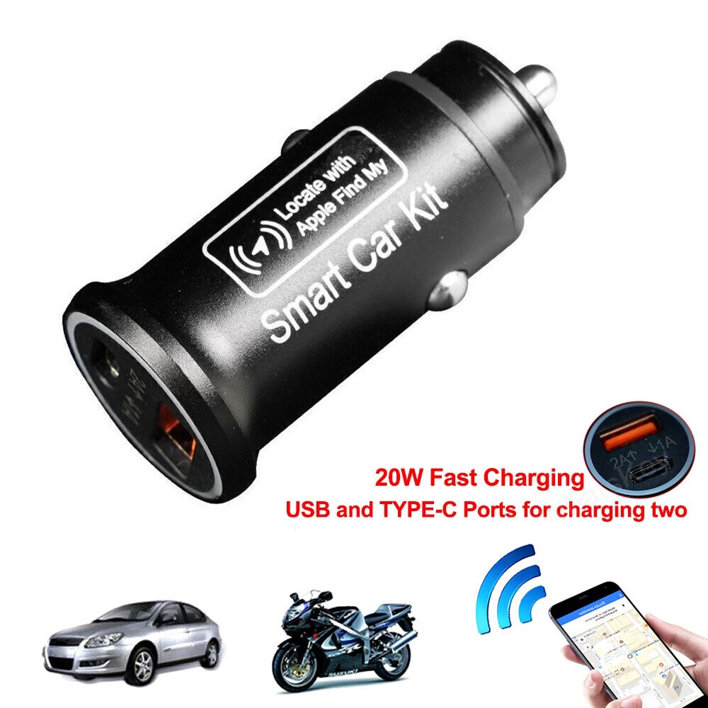 Car Charge GPS Locator Tracker 20W USB Phone Charger With Find My Apple App NEW