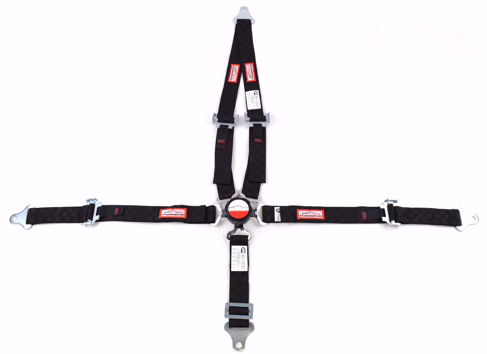 QUARTER MIDGET RACE HARNESS CAM LOCK 2" SFI 16.1 PULL UP BLACK CHECKERBOARD