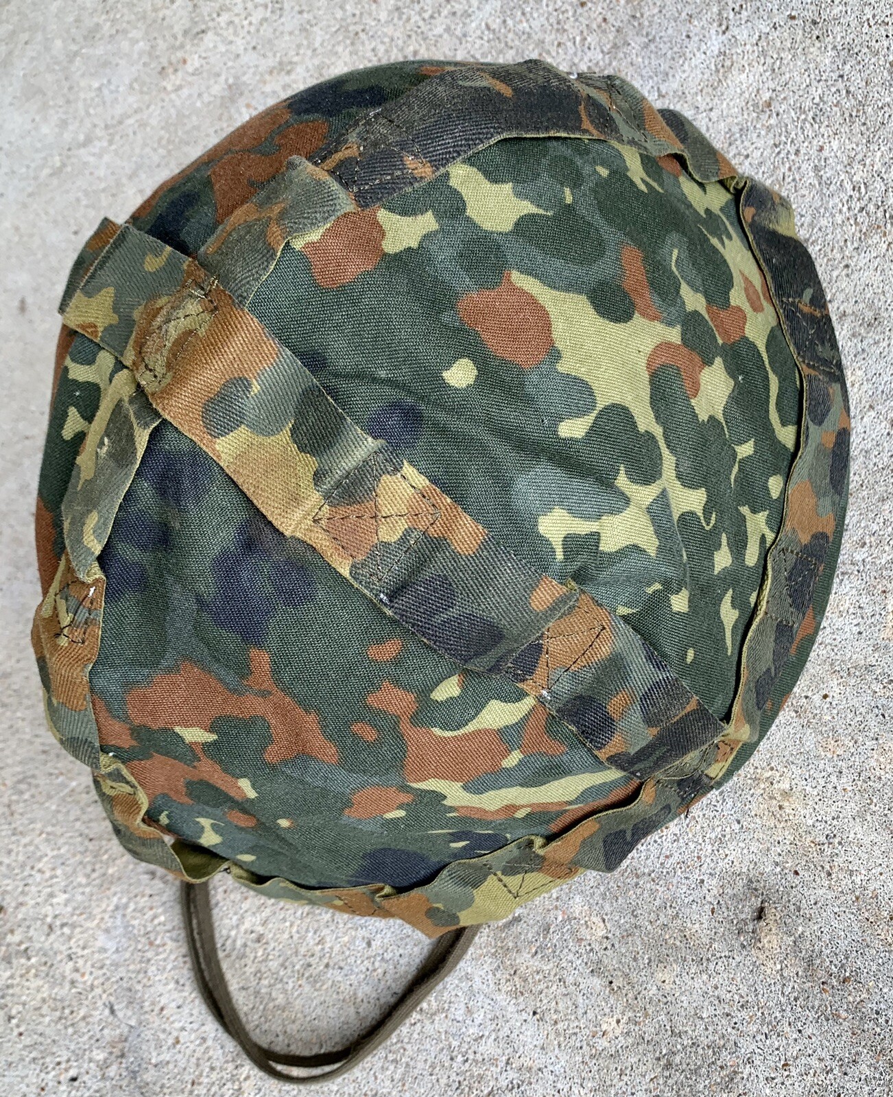 Original West German Army Surplus Flecktarn Camo Helmet Cover Snow Reversible