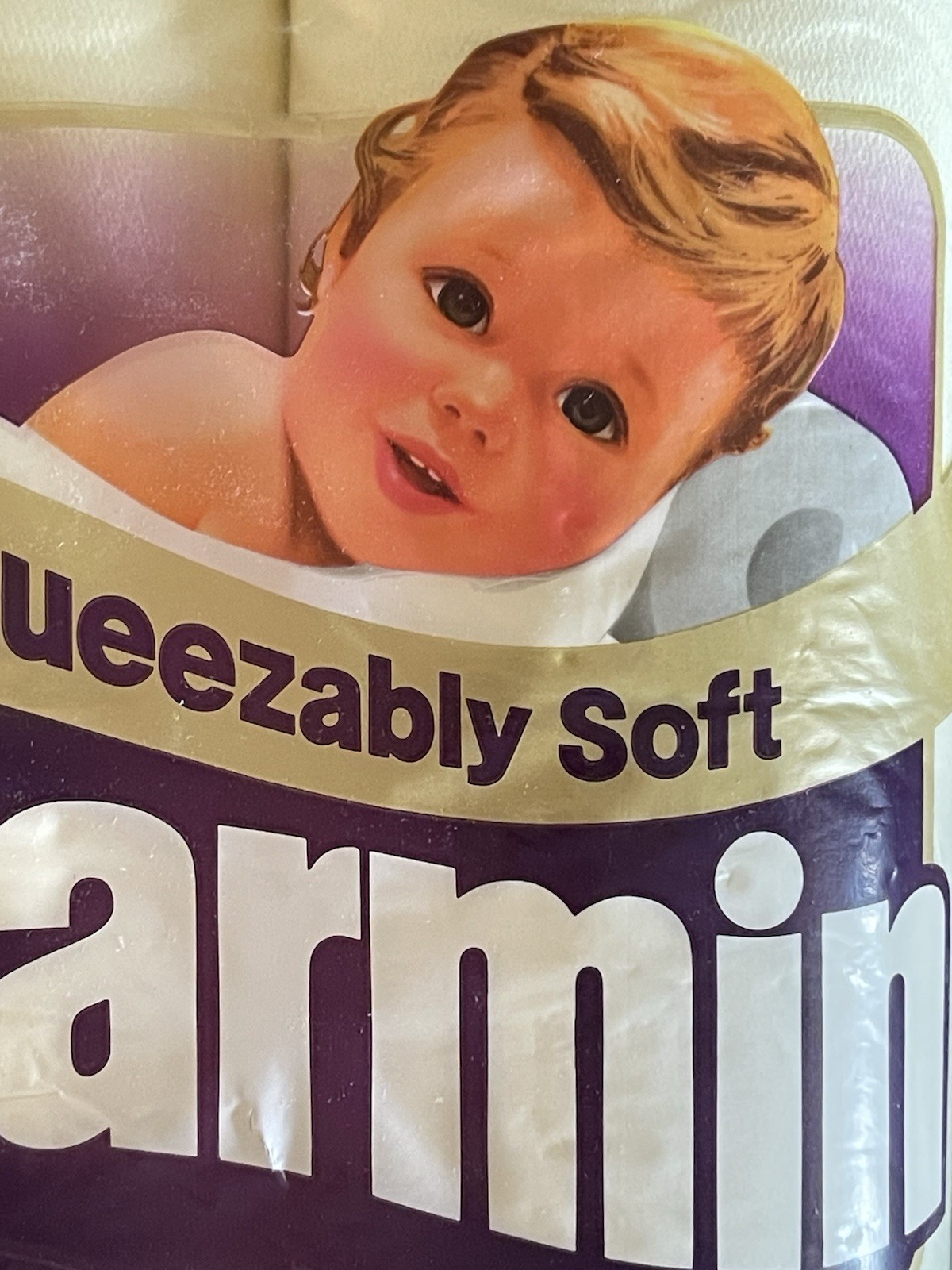 Vintage '80s Charmin Light Yellow Toilet Paper Sealed 4-Pack NOS Prop