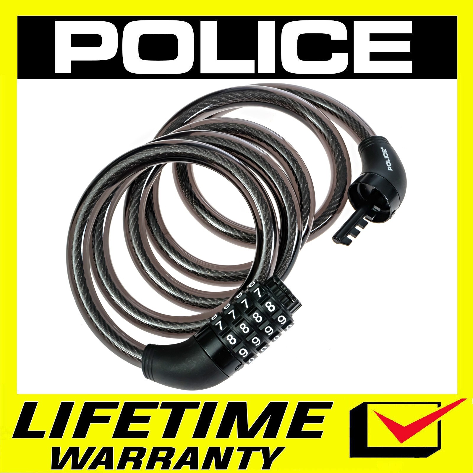 POLICE Heavy Duty Combination Password Bike Lock Cable Bicycle Chain Lock