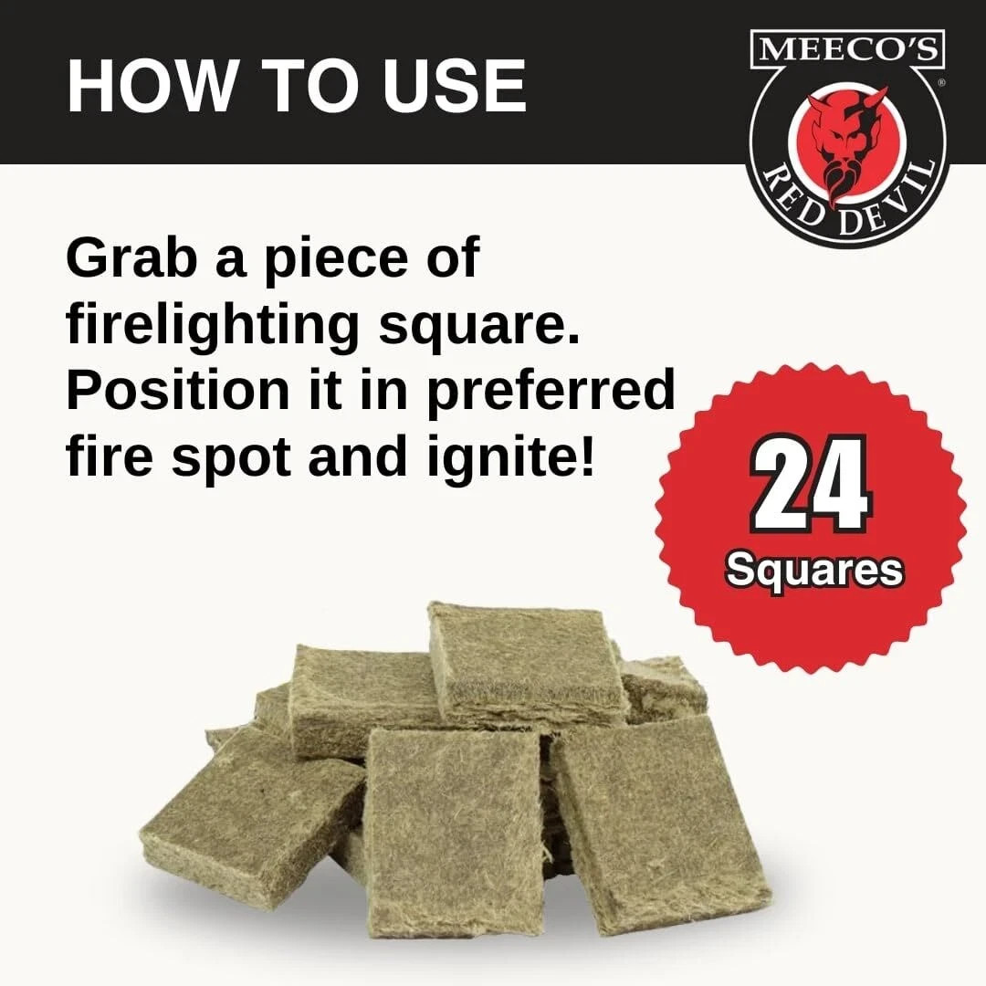 MEECO'S RED DEVIL 419 SureStart Firelighting 144 Pack Fire Starter Squares USA..