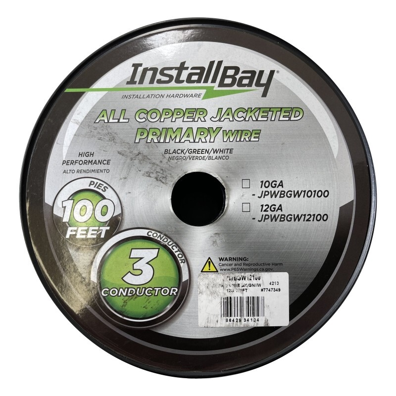 Trailer Light Cable 12-3 Wiring Harness 12 Gauge 3 Wire Jacketed Black - 100 FT