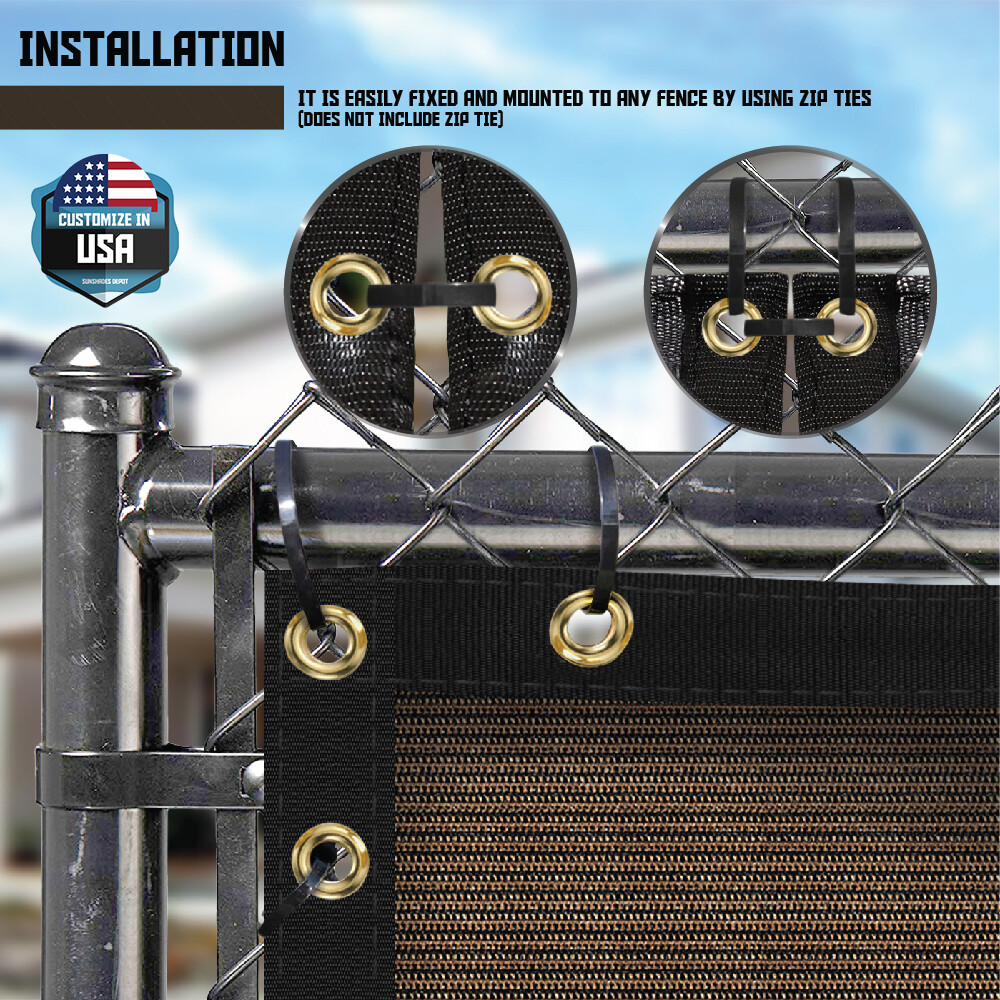 6ft Privacy Screen Fence Heavy Duty Brown Mesh Shade Net Cover Wall Garden Yard