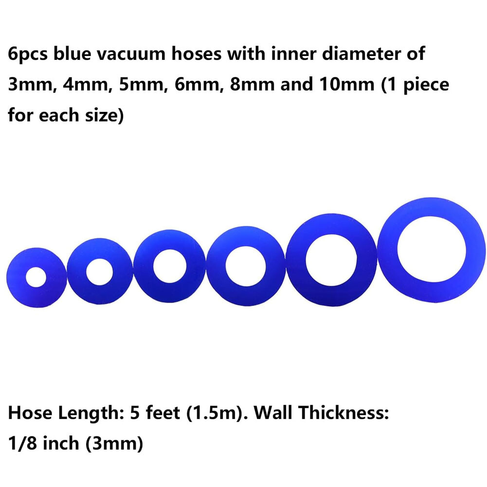 6PACK Car Vacuum Hose Automotive Silicone Vacuum Hose line Kit High Performance