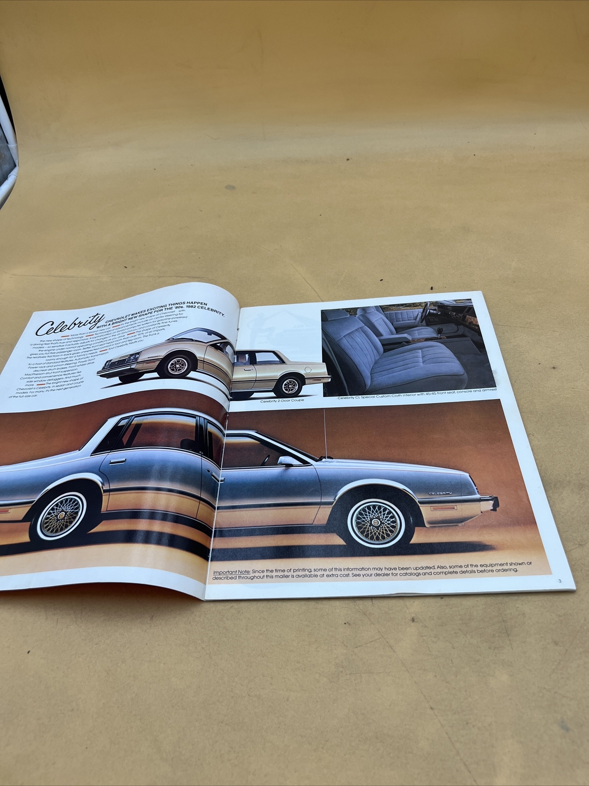 1982 CHEVROLET CELEBRITY CAMARO CORVETTE IMPALA CHEVETTE SALES BROCHURE CATALOG