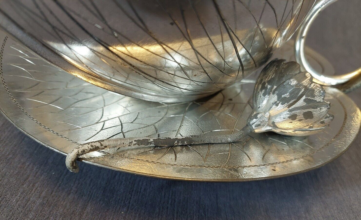 Rare Antique Victorian Wilcox Quadruple Silver Plate Squirrel Nut Bowl