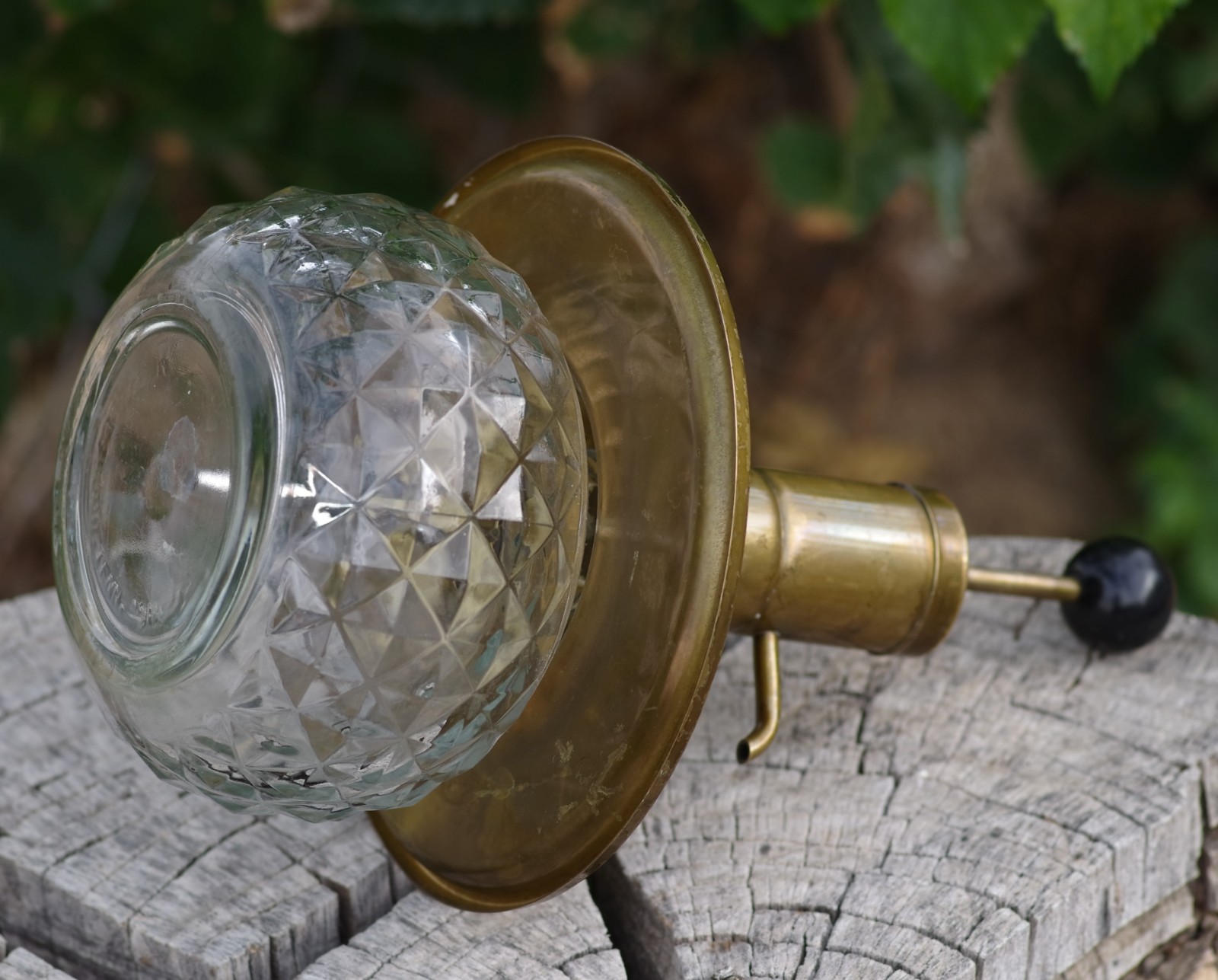 VINTAGE Rotating Liquor Dispenser Brass Glass Made in USA 1960's IS IS